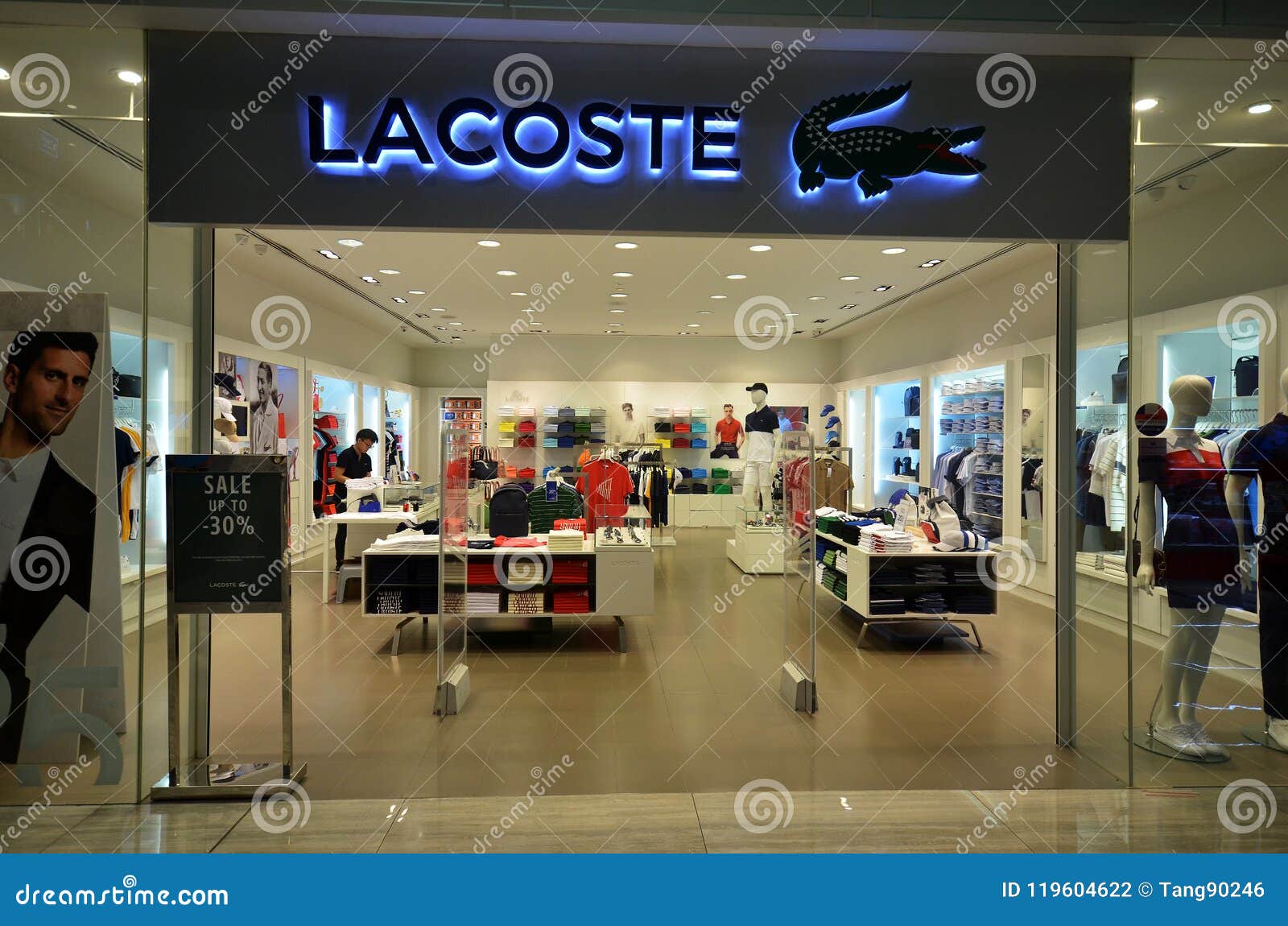 Lacoste store in Singapore photography. Image of colour - 119604622
