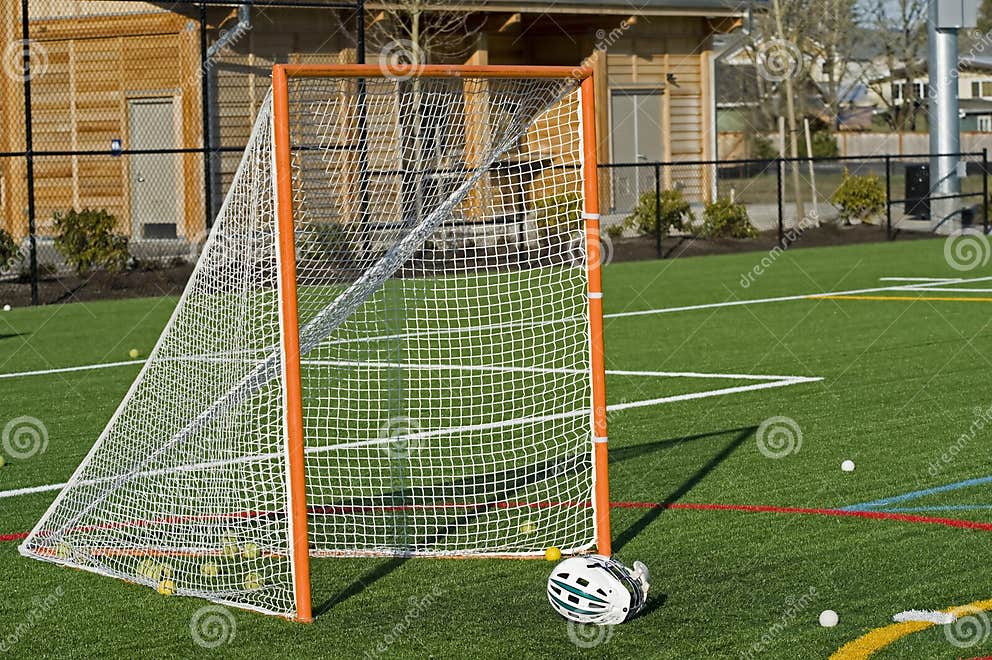 Lacrosse Goal and helmet stock image. Image of goal, sports 8732083