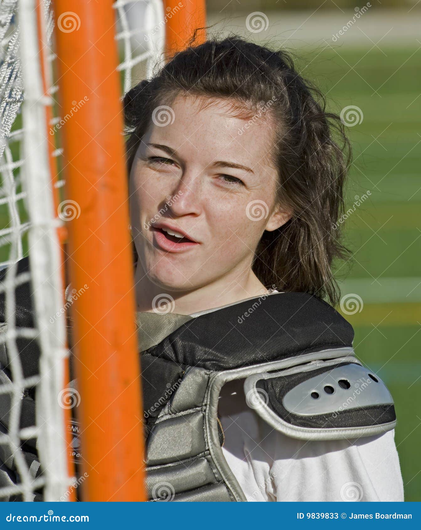 Lacrosse Goalie posing stock image. Image of goal, equipment 9839833