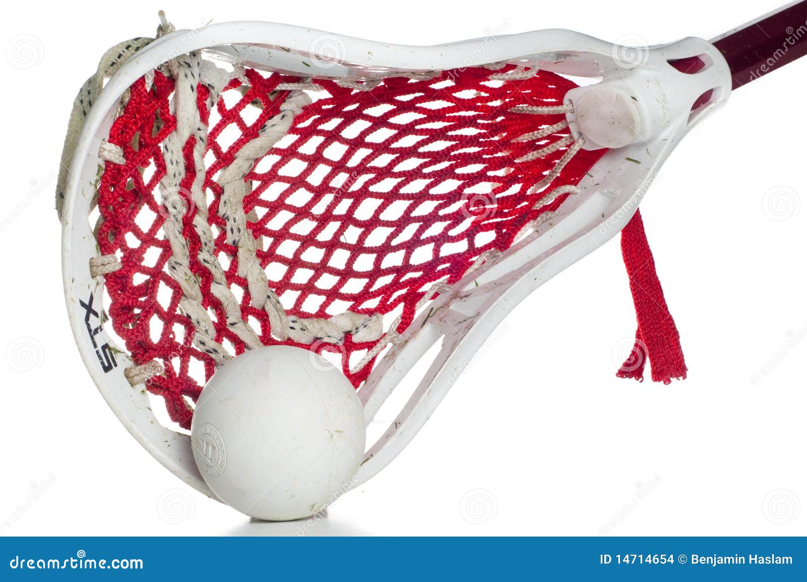Lacrosse Head with a Grey Ball Stock Photo Image of closeup, stick