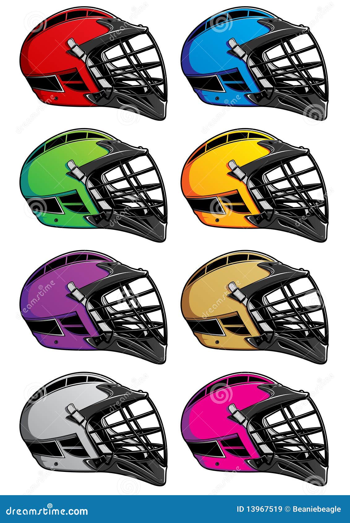 Lacrosse Helmets Icons EPS stock vector. Illustration of game 13967519