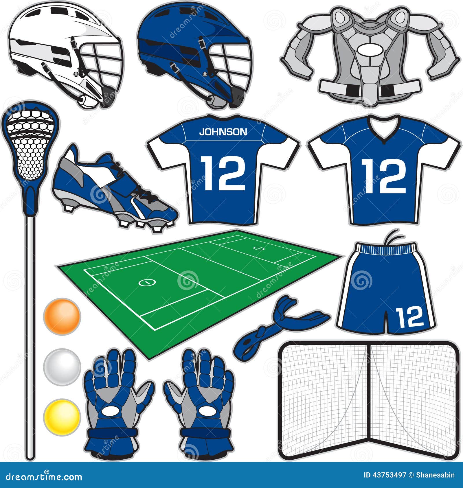 Lacrosse Items stock vector. Illustration of items, footwear 43753497