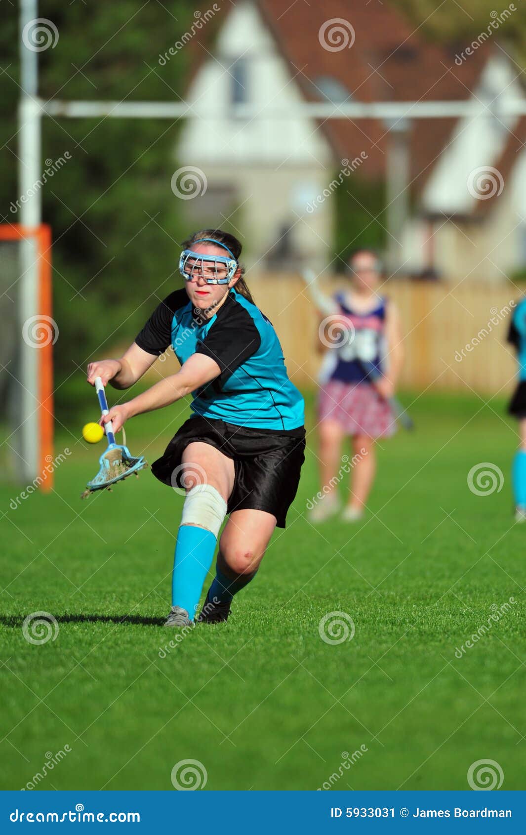 Lacrosse Player after the Ball Stock Image Image of compete, high