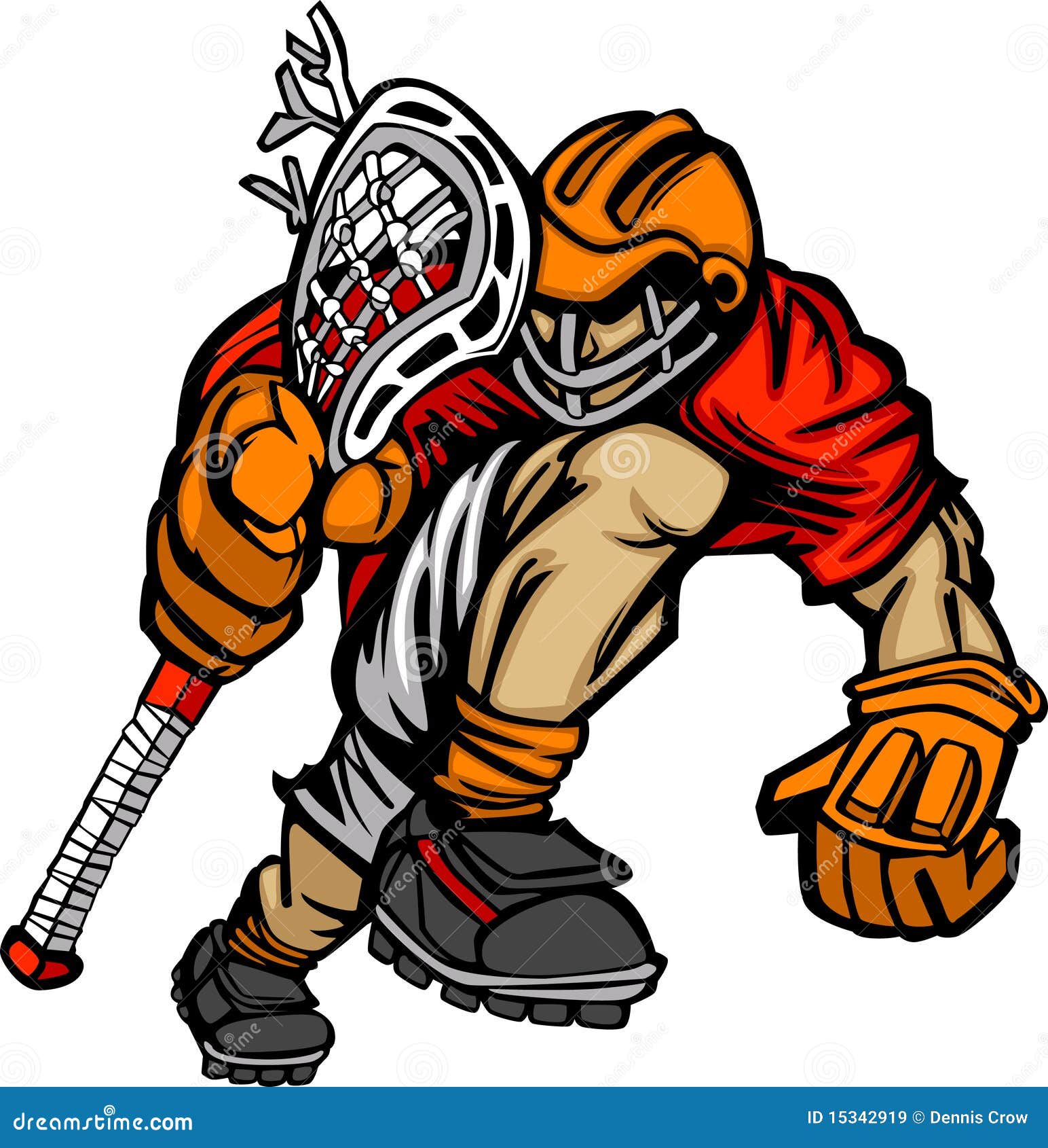 Lacrosse Player Cartoon stock vector. Illustration of logo - 15342919