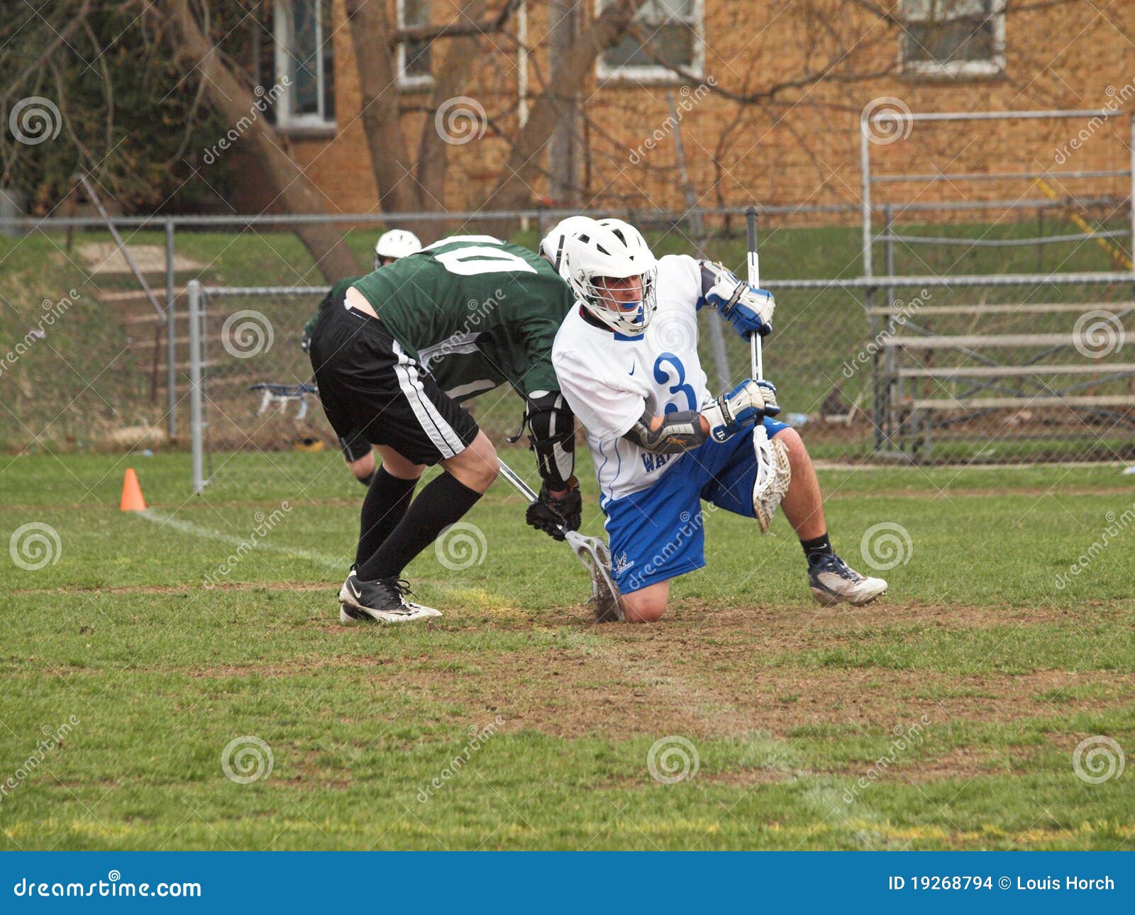Lacrosse Player Face off editorial stock image. Image of competition