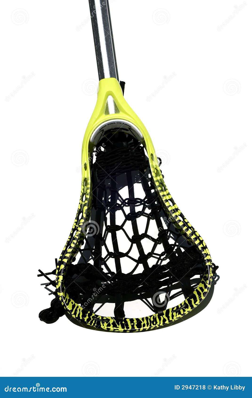 Lacrosse Stick And White Ball On Blue Background. Lacross Is A Team