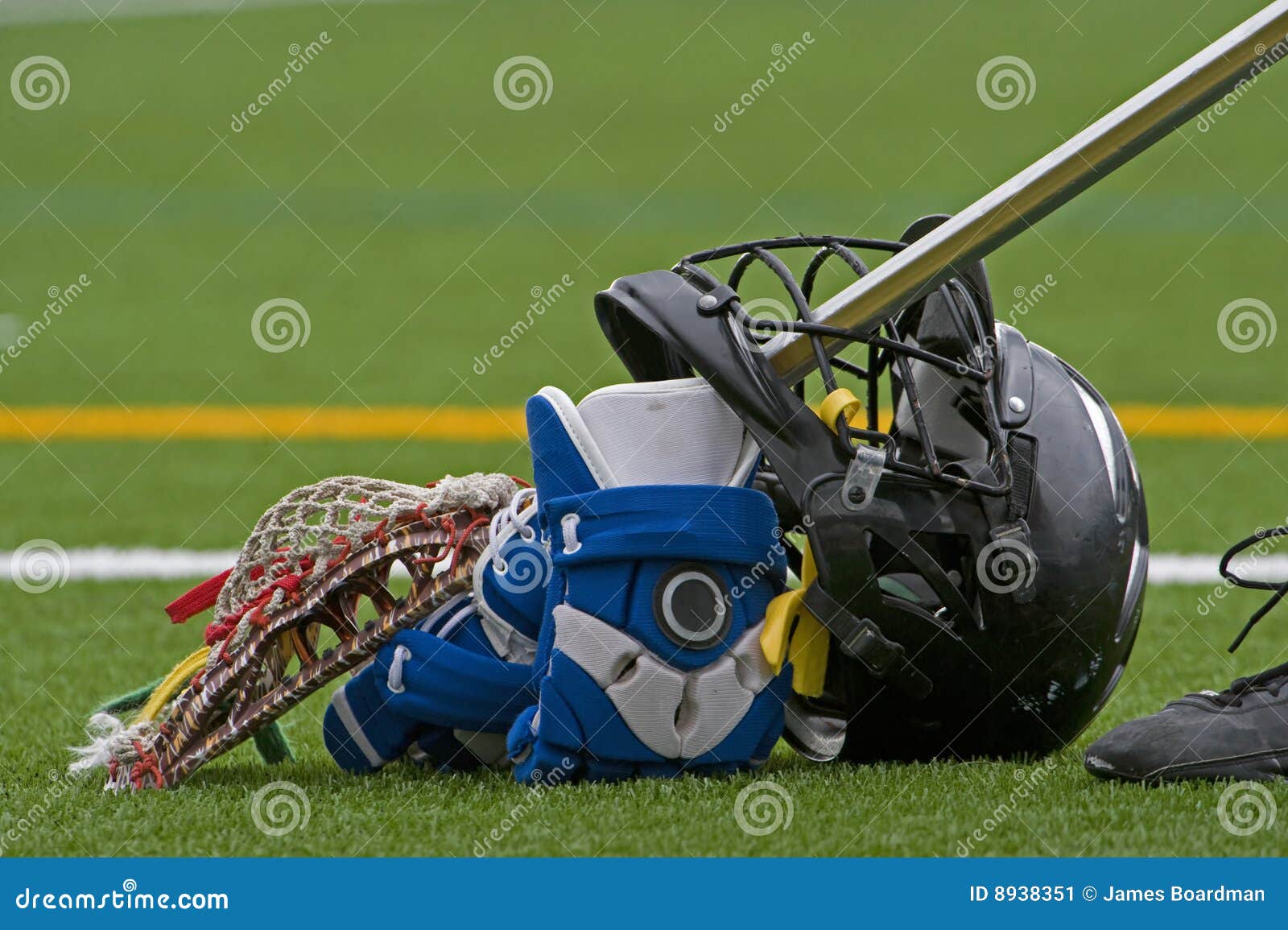 Lacrosse stick and gear stock image. Image of lacrosse 8938351