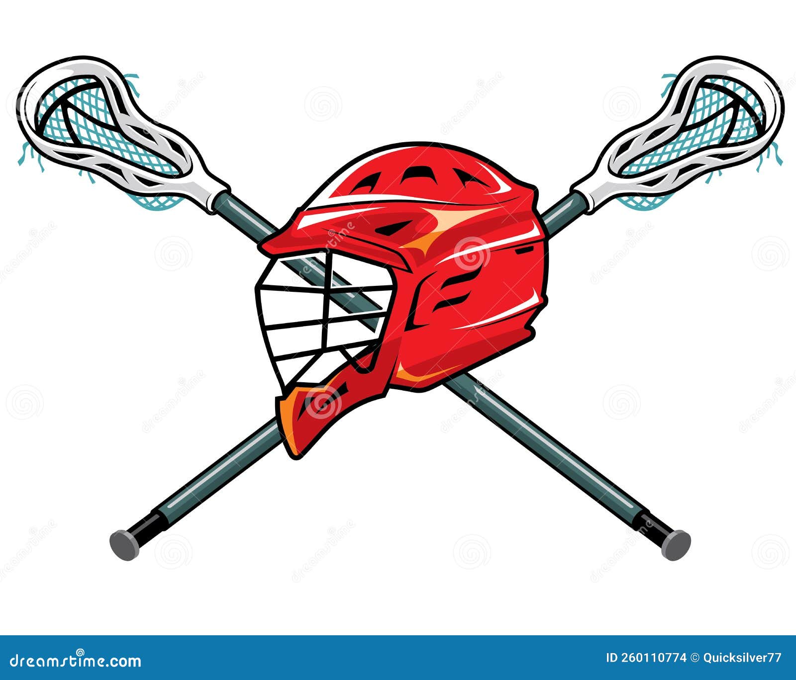 lacrosse stick and helmet, sport equipment 