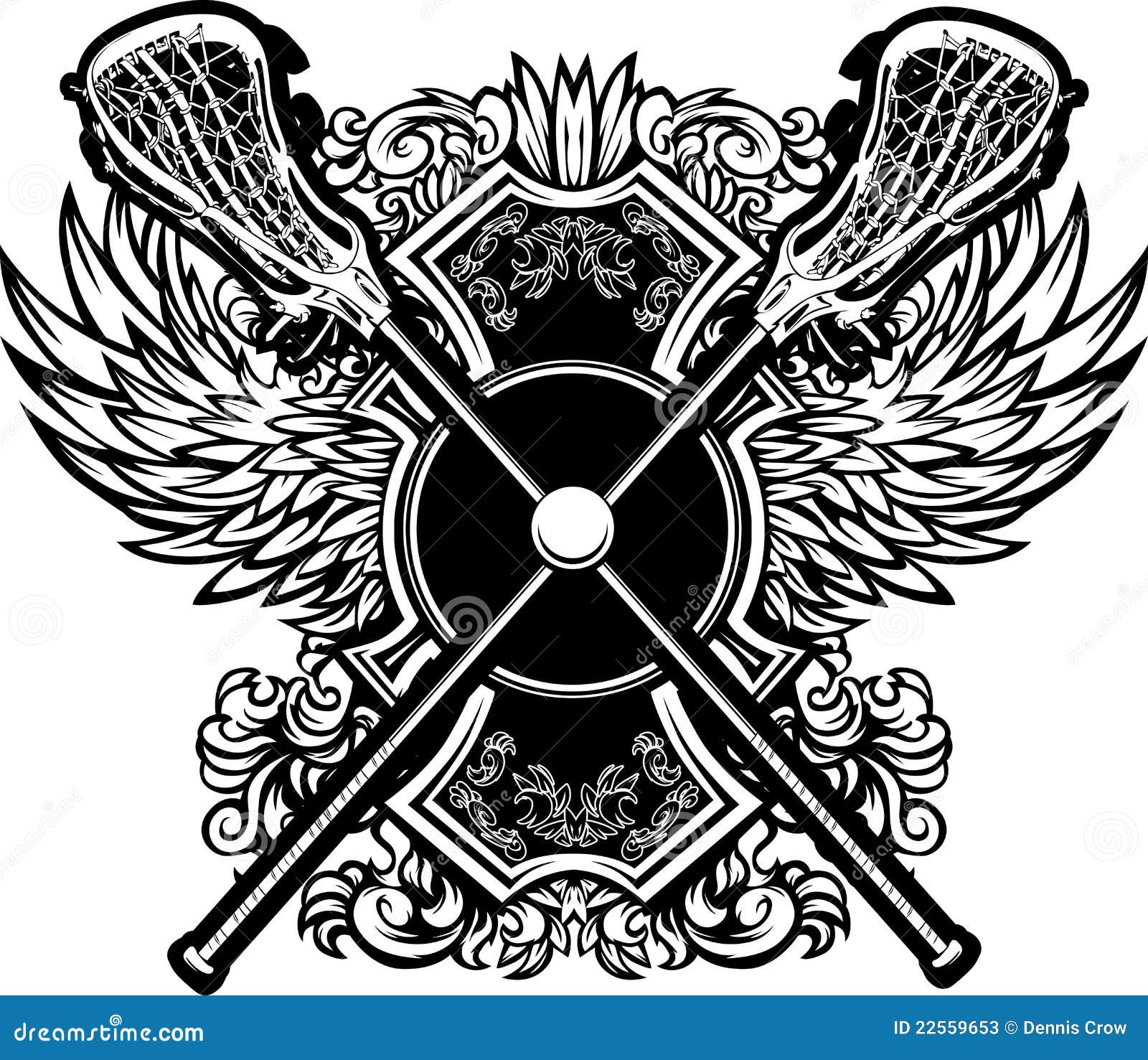 Lacrosse Sticks Ornate Graphic Template Stock Vector Illustration of ornate, graphics 22559653