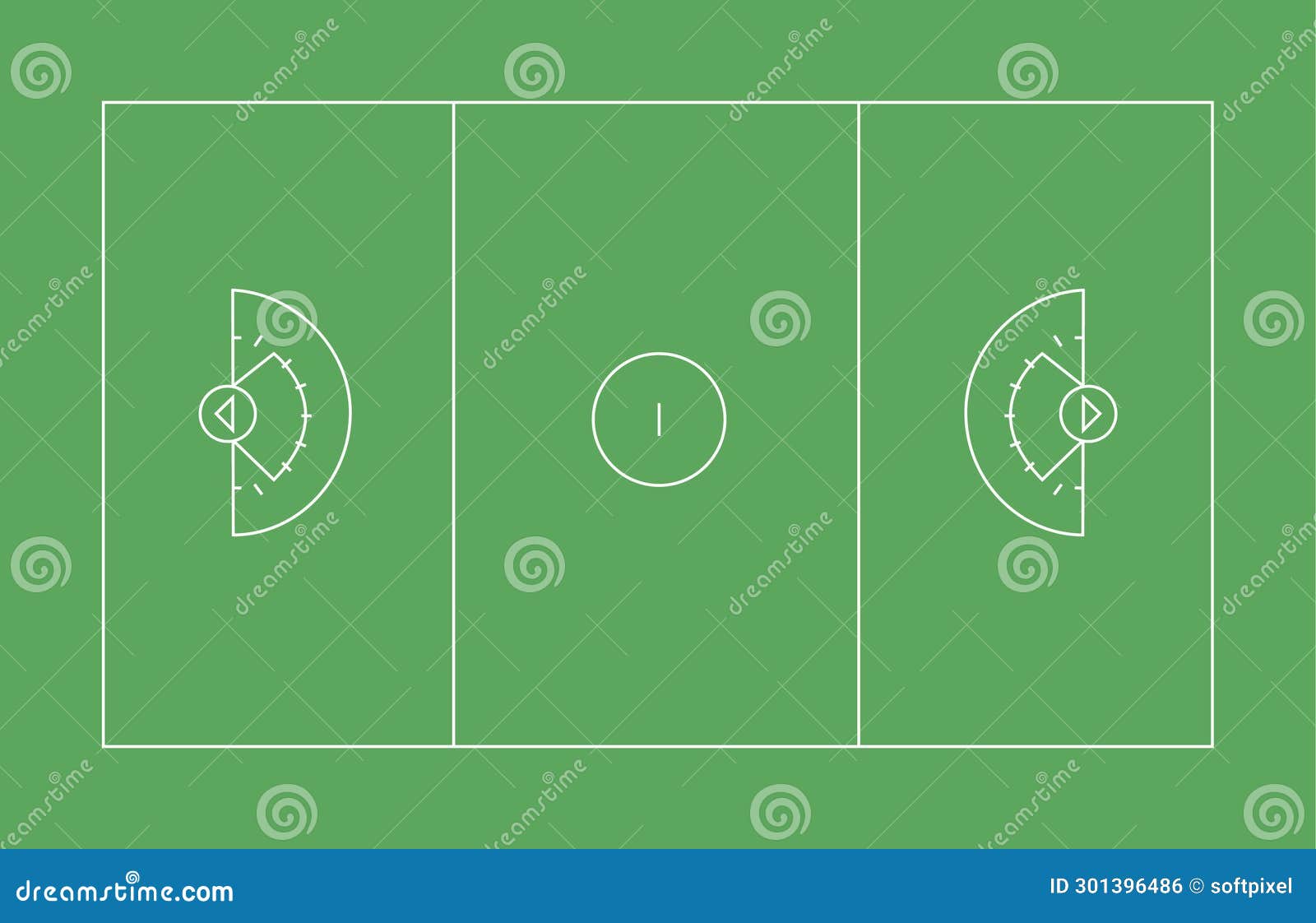 Lacrosse Women Pitch Markings Vector Illustration Stock Illustration