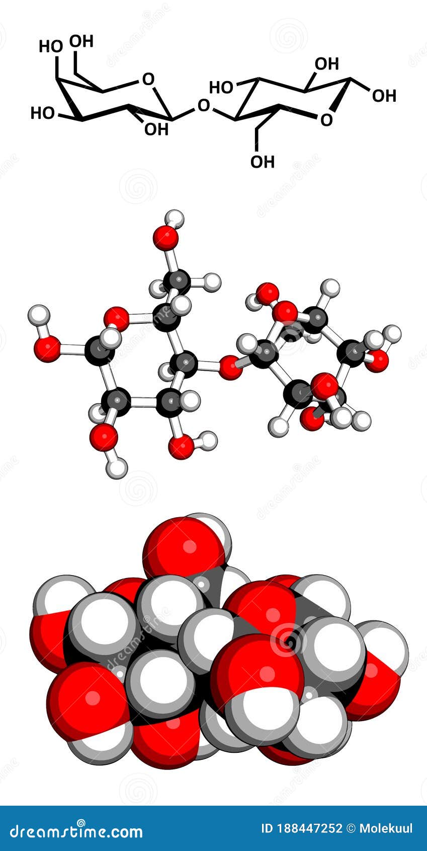 Lactose (milk Sugar) Molecule Stock Illustration Illustration of