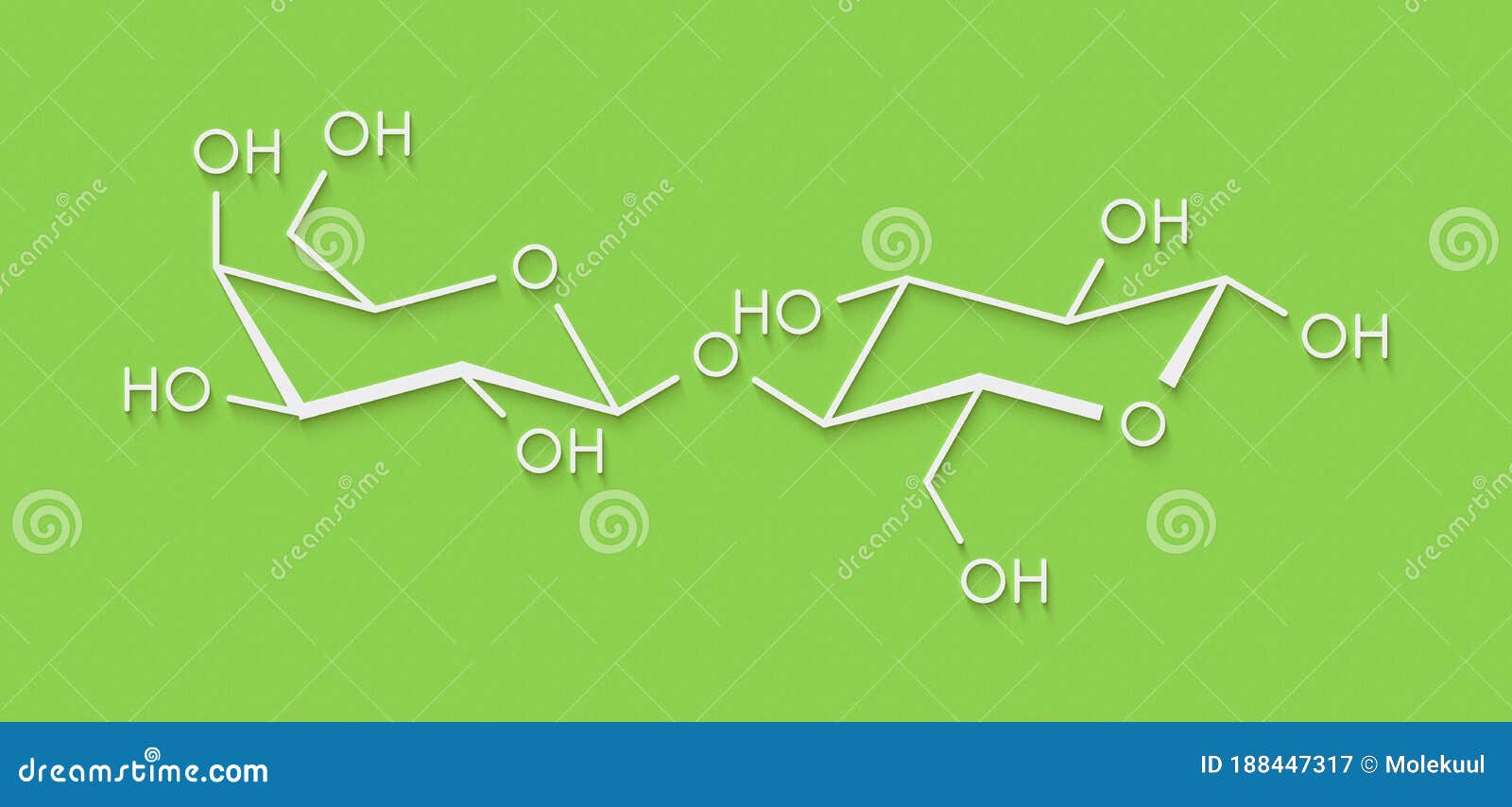 Lactose Milk Sugar Molecule. Skeletal Formula. Stock Illustration