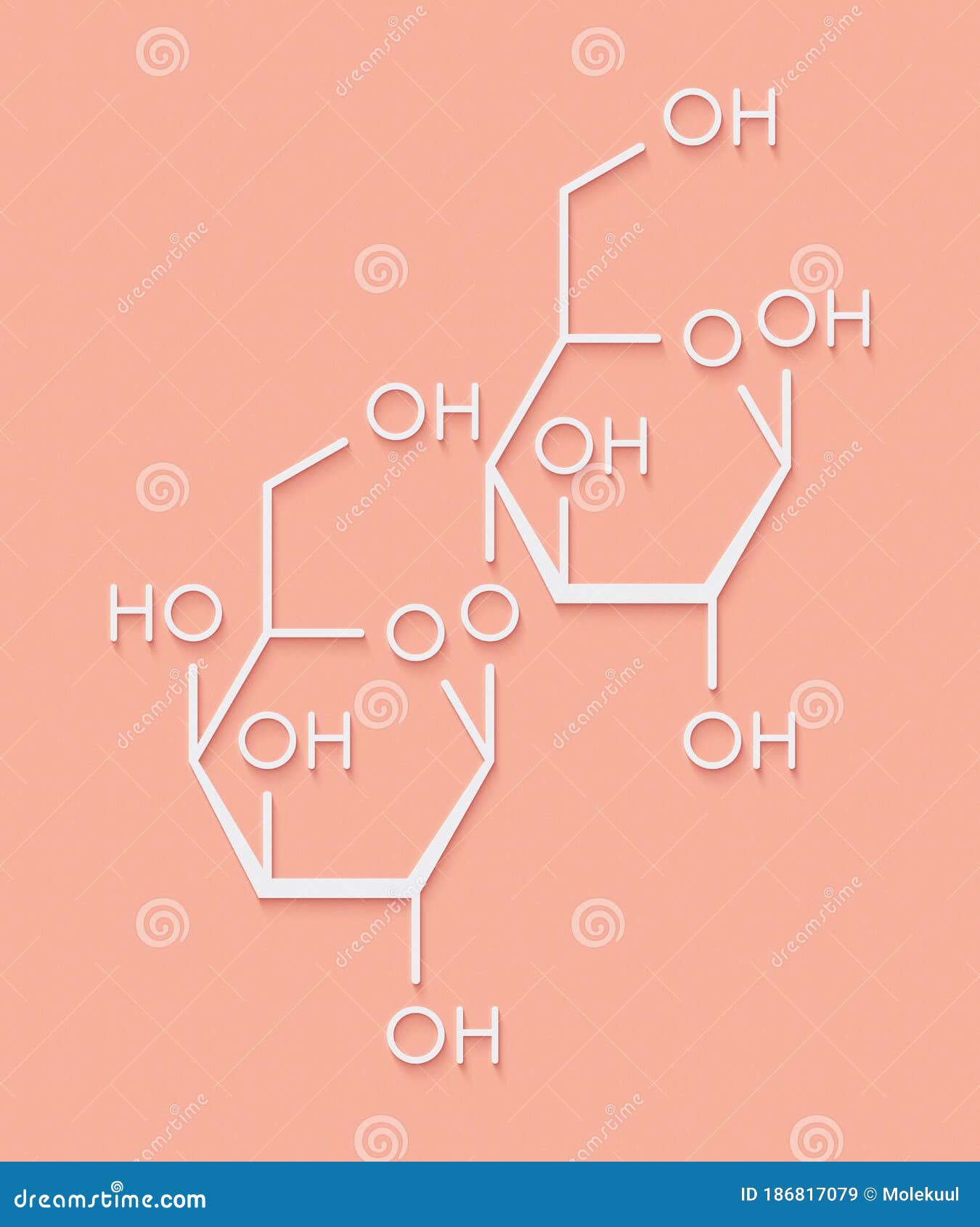Lactose Milk Sugar Molecule. Skeletal Formula. Stock Illustration