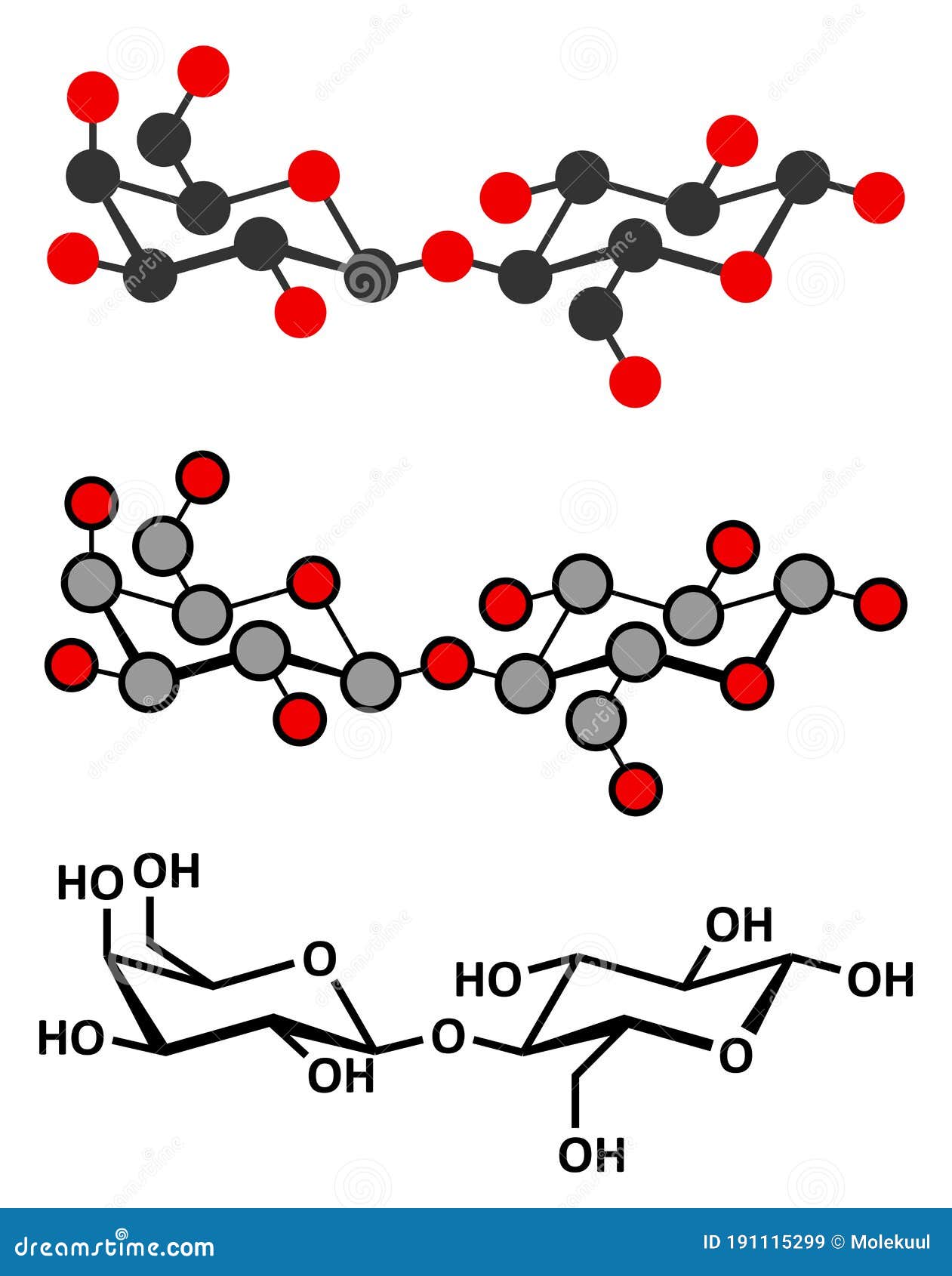 Lactose Milk Sugar Molecule Stock Vector Illustration of disaccharide