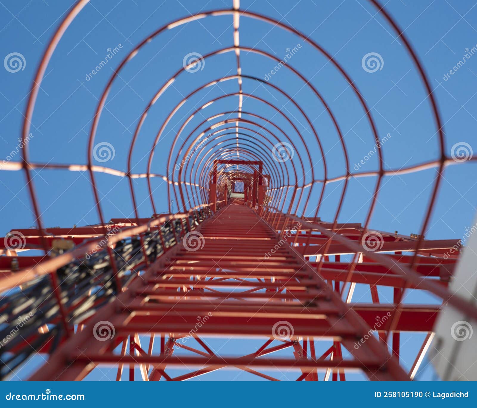 Ladder for Climbing the Communication Tower Stock Photo Image of