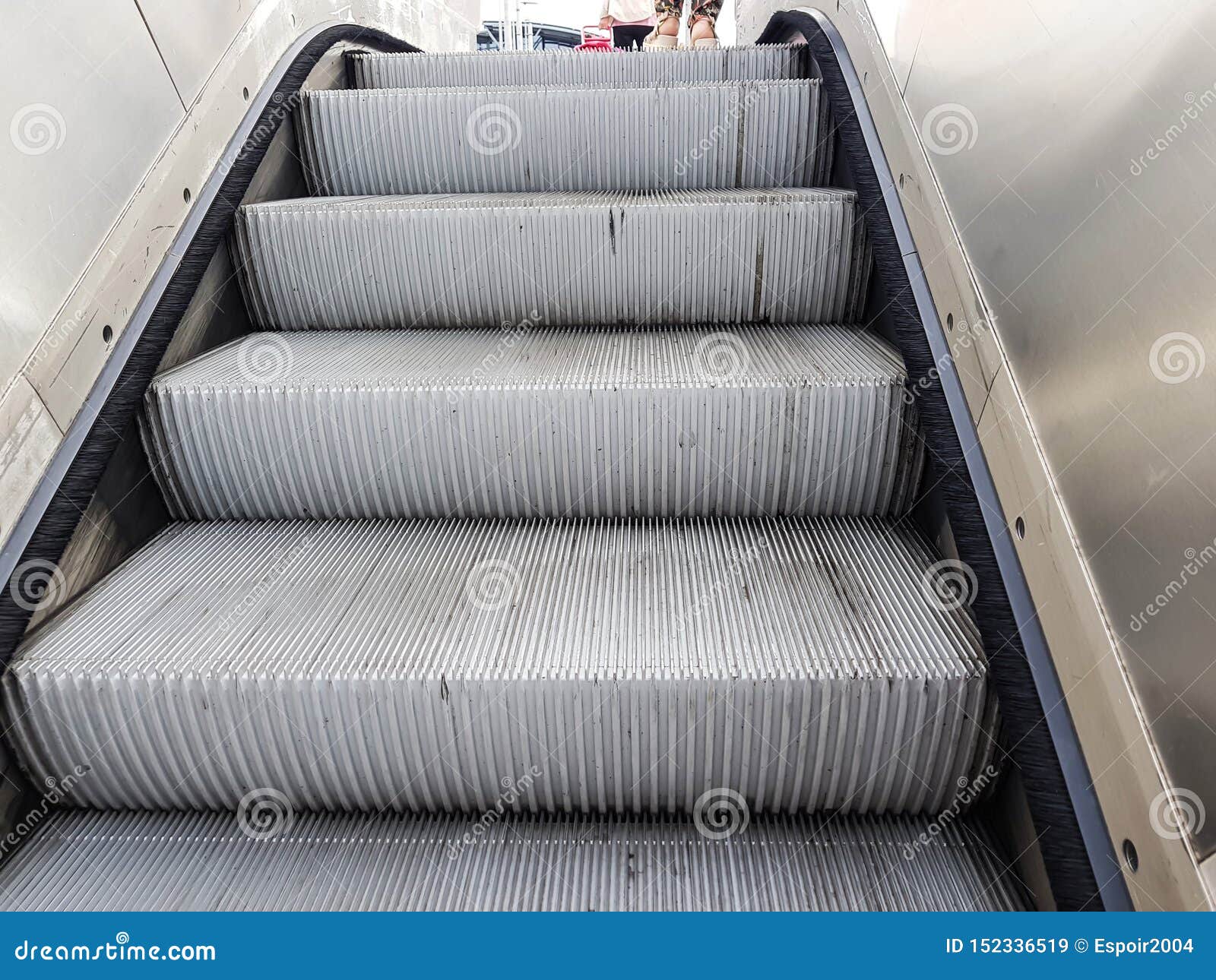 Ladder Escalator at the Exit of the Subway Stock Image Image of