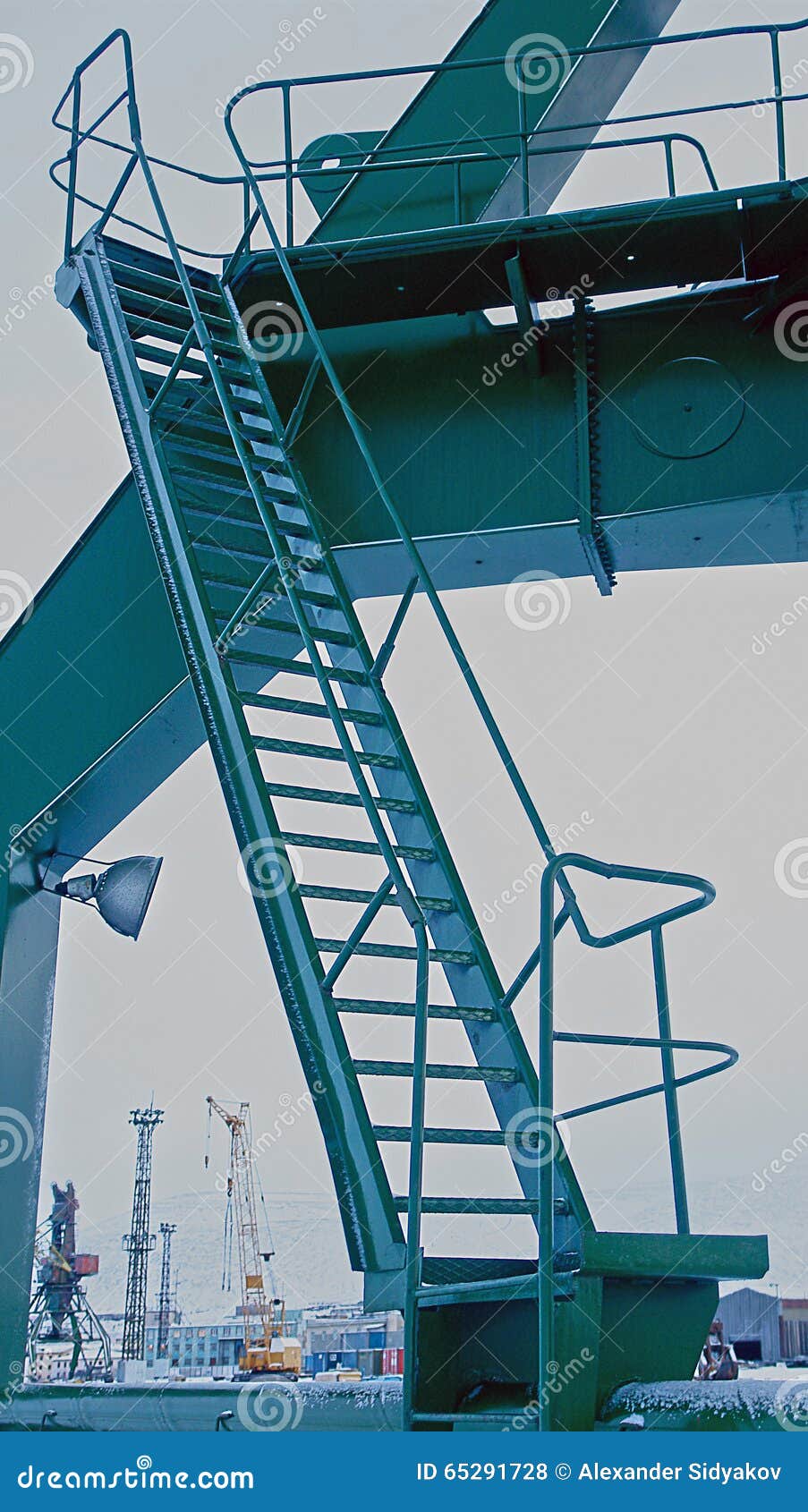 The Ladder for Lifting Gantry Crane. Stock Photo Image of design