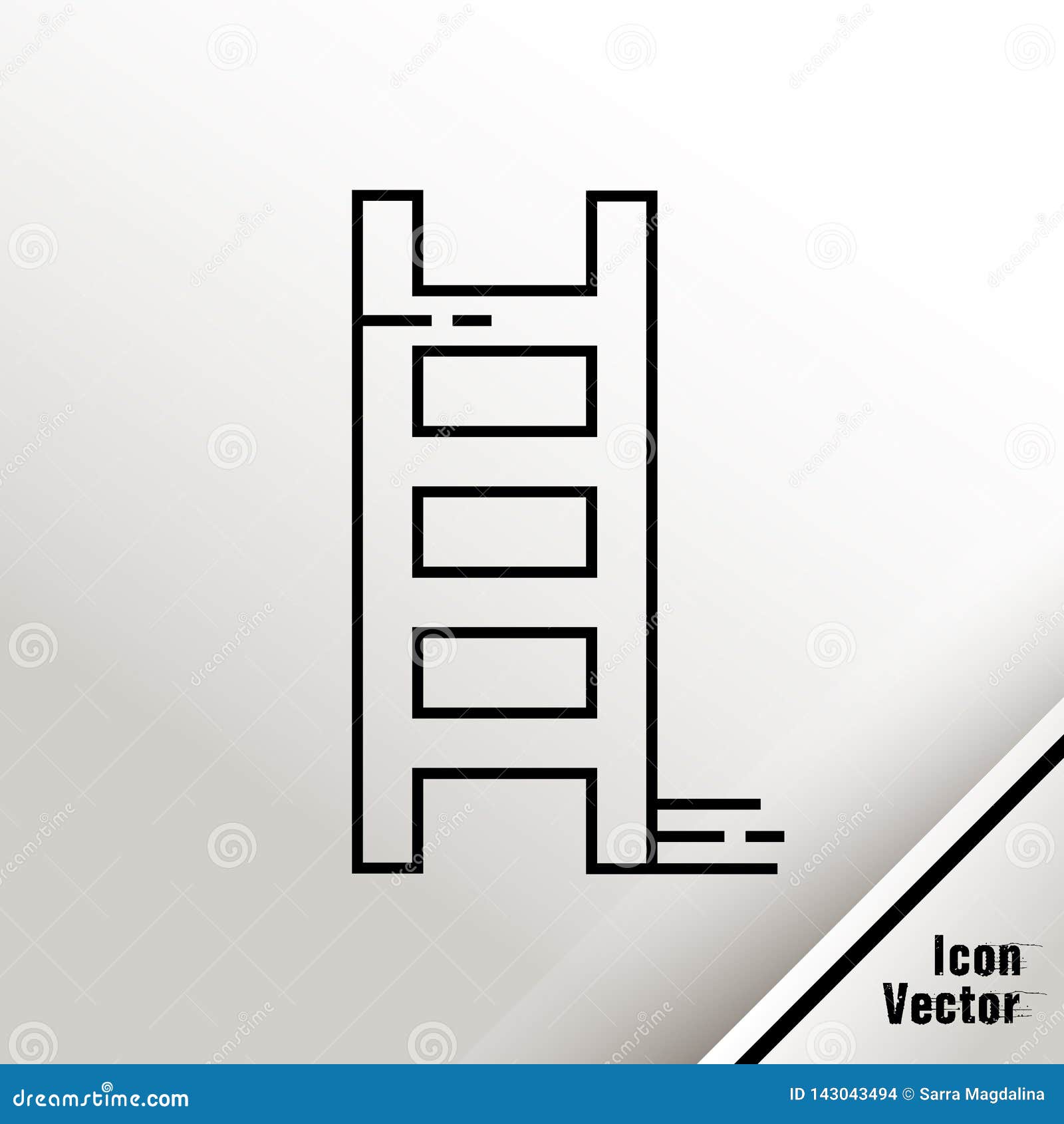 Ladder Outlined Vector Icon Illustration Isolated On White Background. Stock Vector
