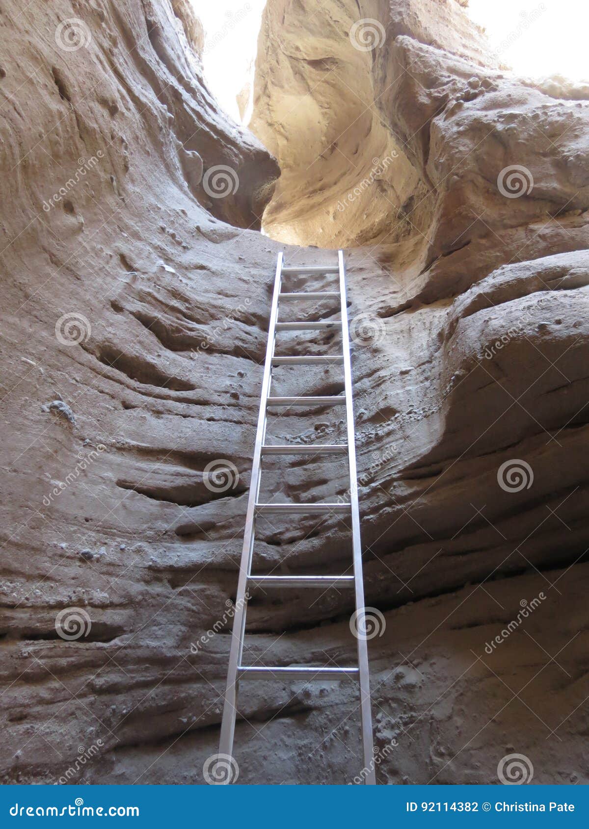Ladder in Slot Canyon stock photo. Image of escape, route 92114382