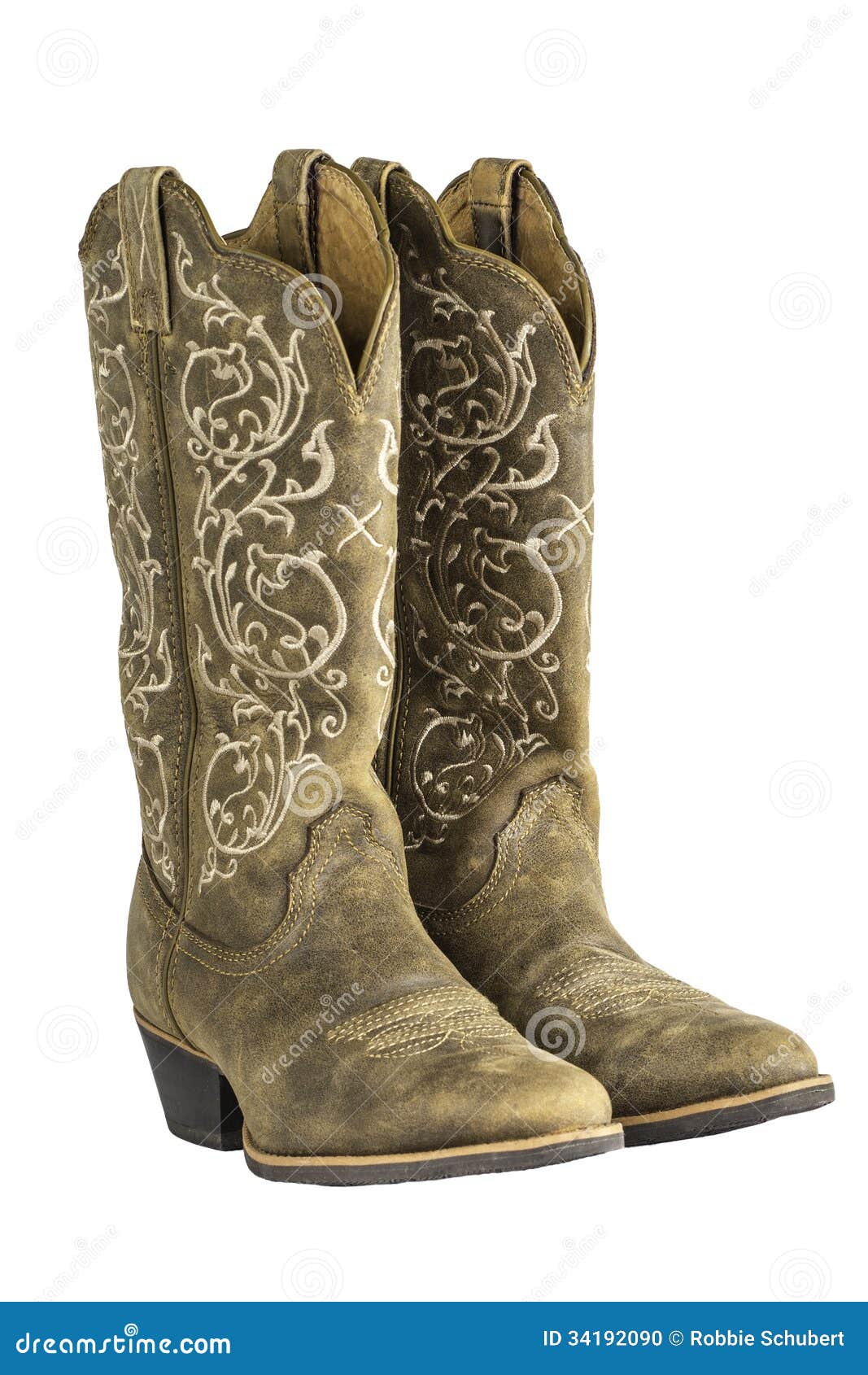 Ladies Brown Western Cowboy Boots Stock Photo - Image: 34192090