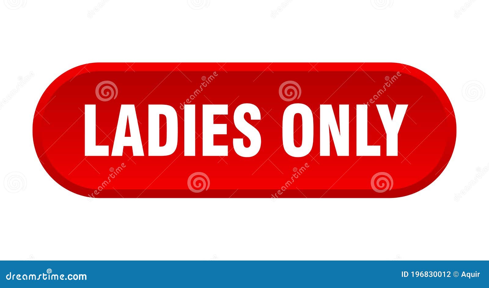 Ladies only Button. Rounded Sign on White Background Stock Vector