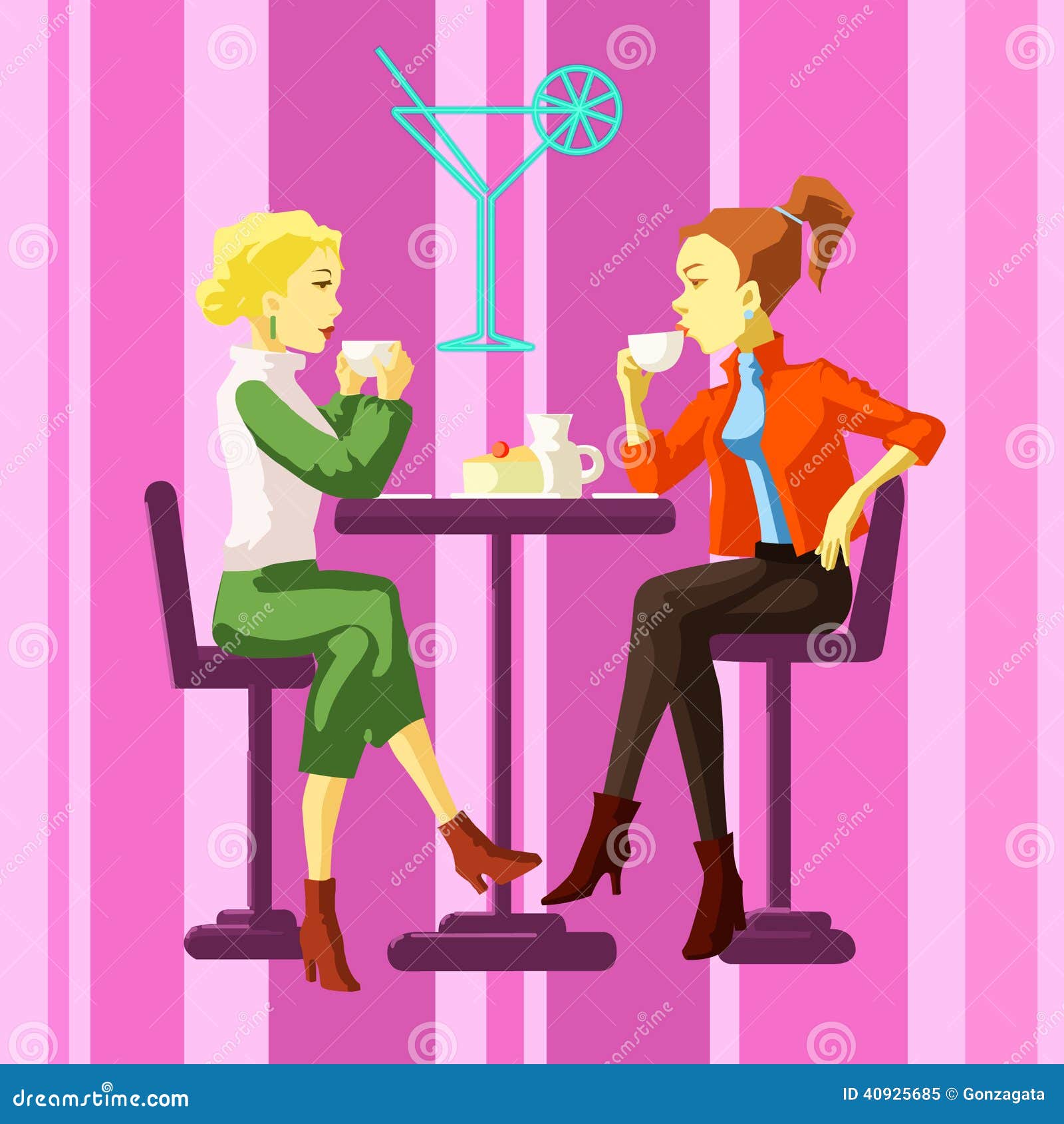 ladies in a cafe