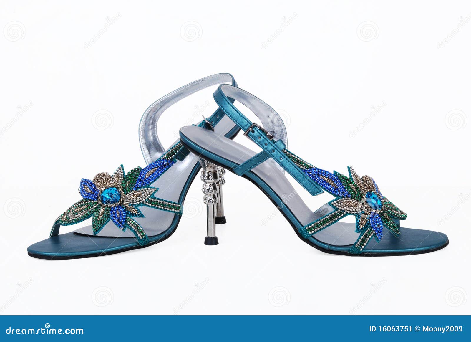 Silver Open Toe Rhinestone Ankle Strap Platform High Heels – AMIClubwear