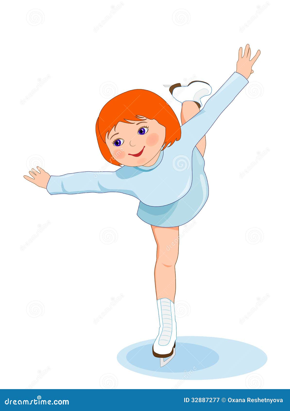 Ladies Figure Skating. Cartoon Vector | CartoonDealer.com #32887277