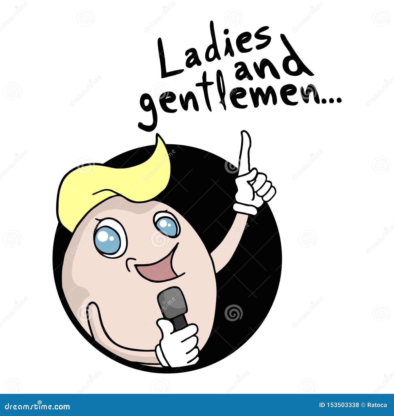 Ladies and Gentlemen Message Stock Vector Illustration of speaker