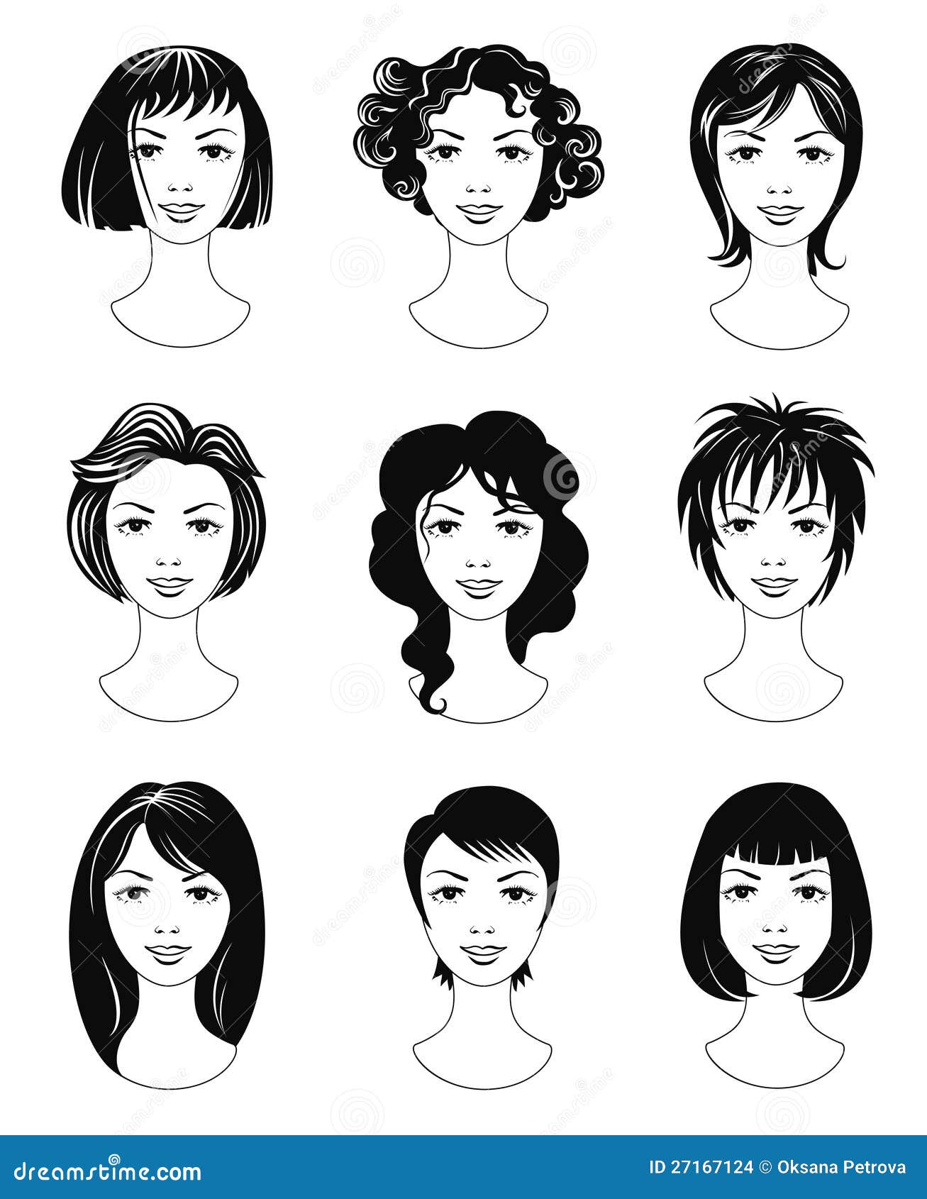 Ladies haircuts stock vector. Illustration of girl, human 27167124