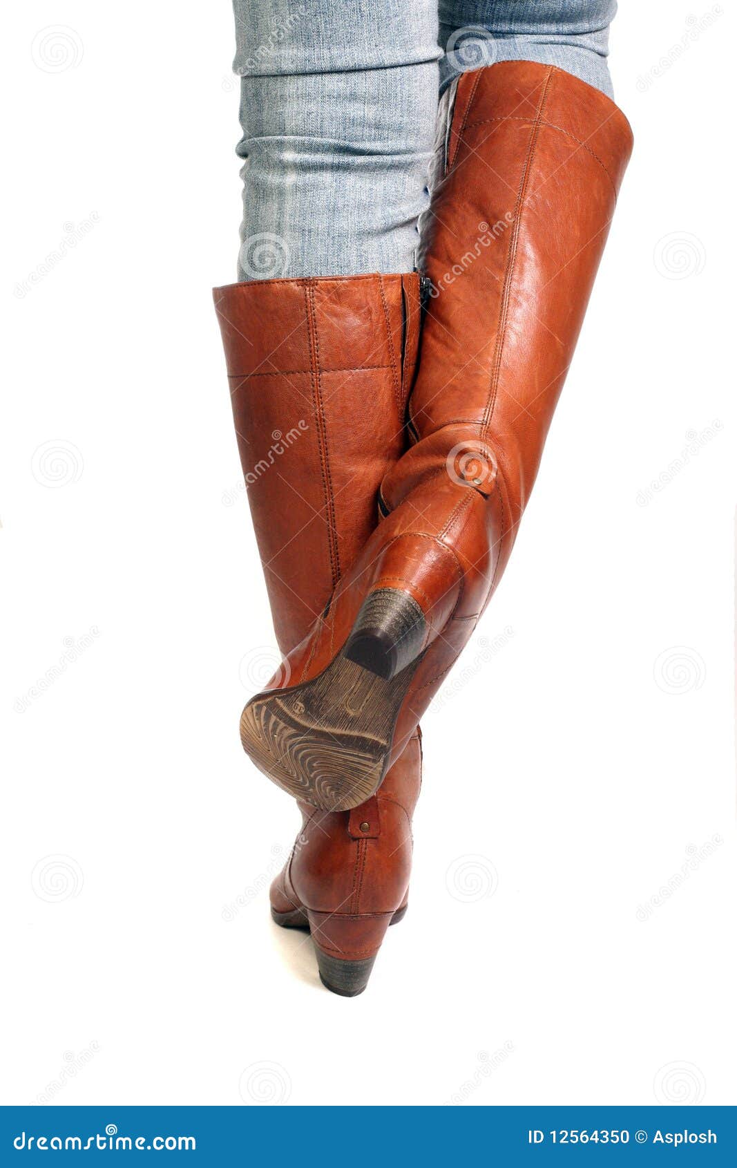 ladies long tan leather boots