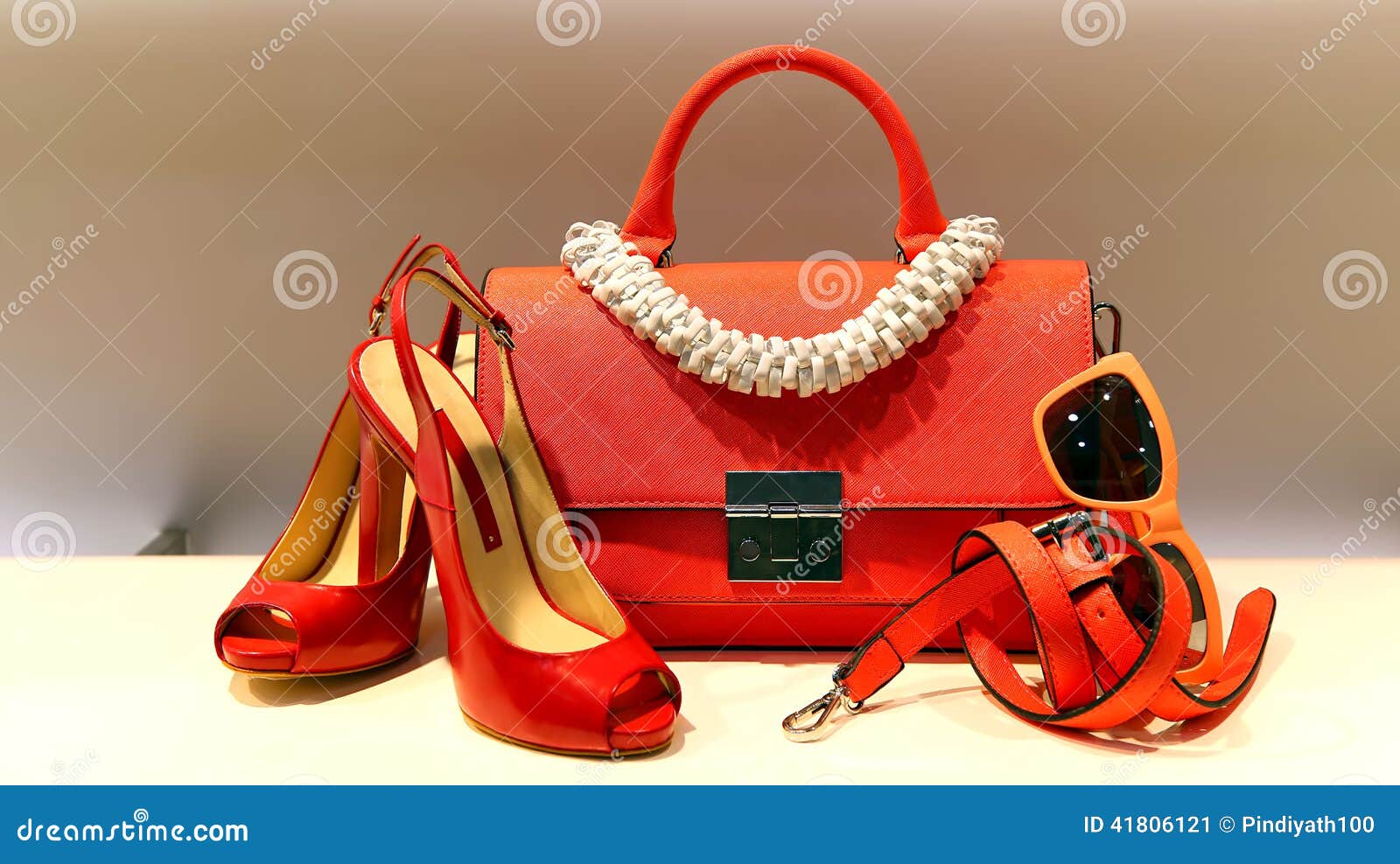 Ladies Shoes, Handbag And Accessories Stock Image - Image of belt, elegant: 41806121