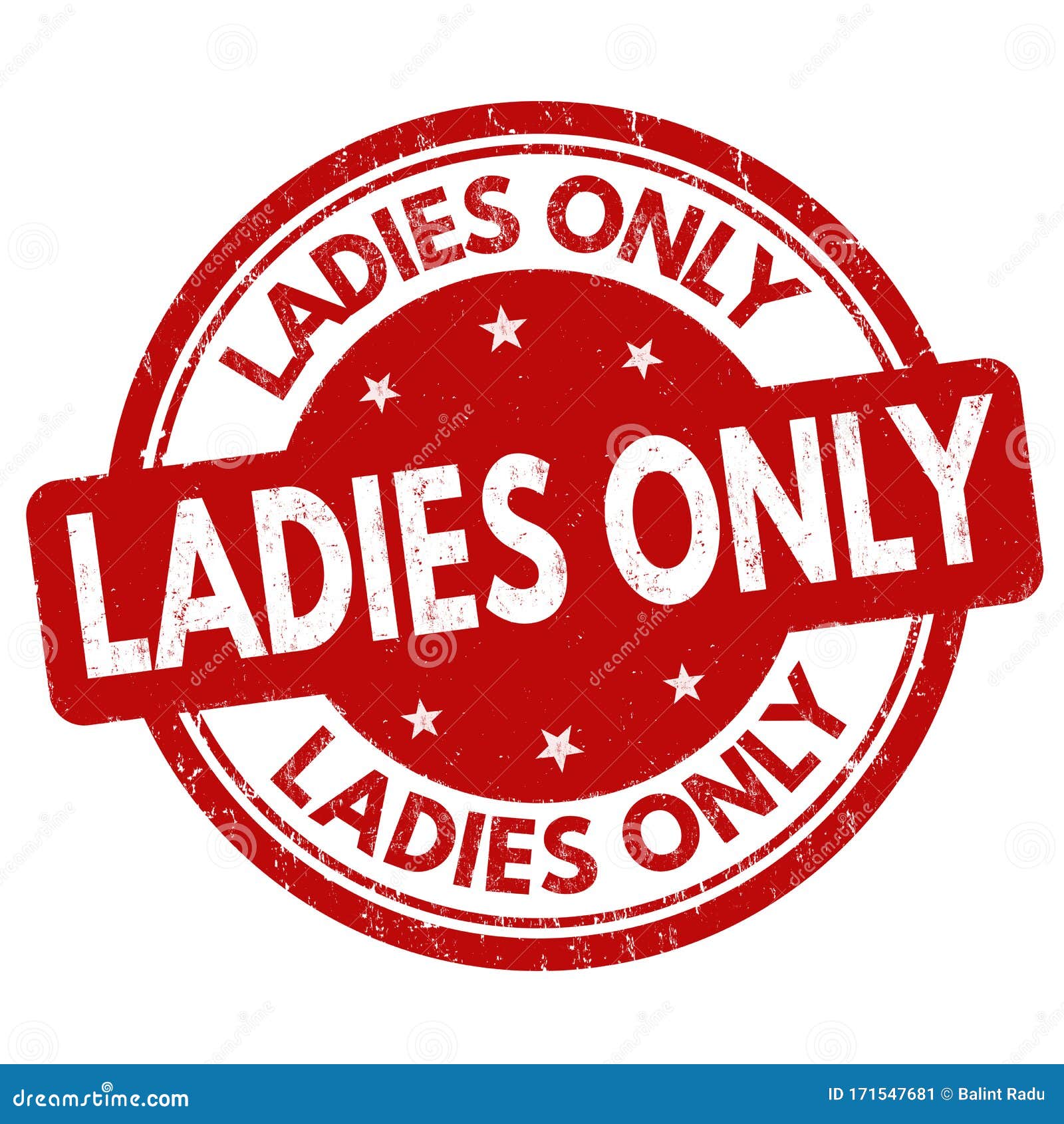 ladies only sign or stamp
