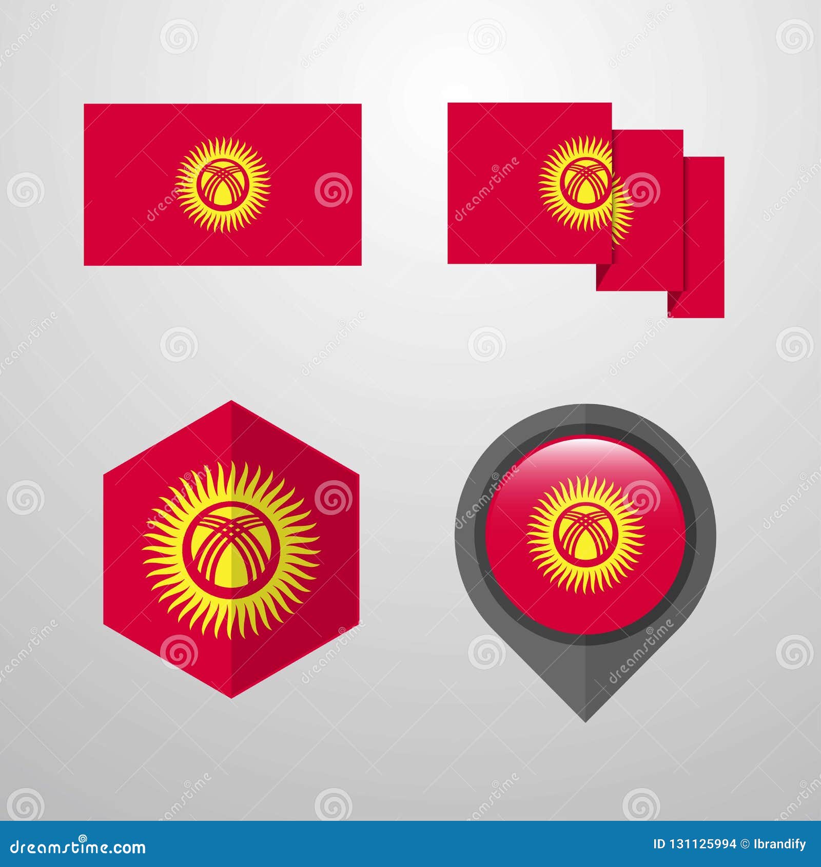 Ladonia Flag Design Set Vector Stock Vector Illustration of emblem