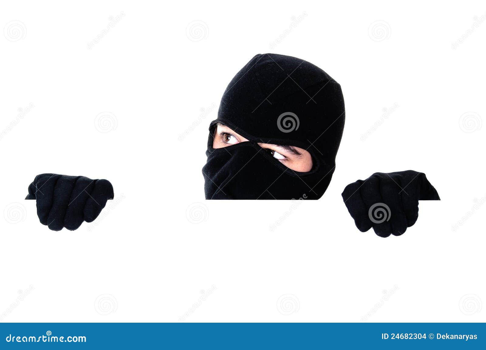 Ladrón Que Oculta Bajo Una Pared Foto de archivo - Imagen de seguridad,  sombrero: 24682304