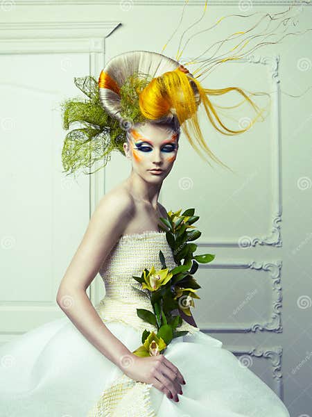 Lady with avant-garde hair stock image. Image of beauty - 26343455