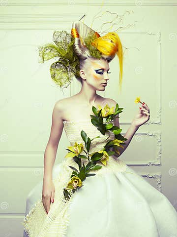 Lady with avant-garde hair stock image. Image of caucasian - 26343557