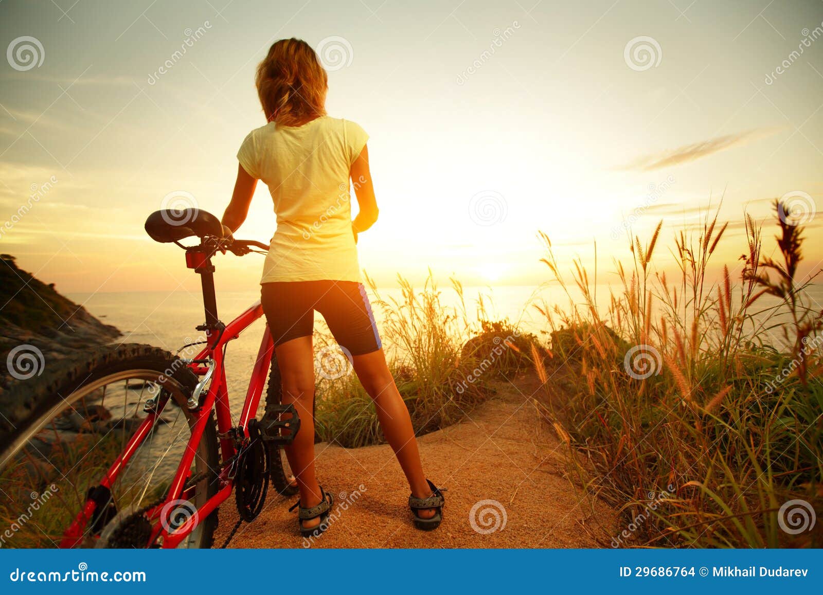 lady on bicycle