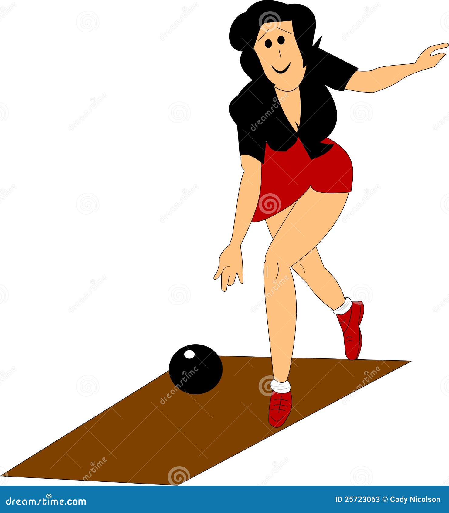 Lady bowling stock vector. Illustration of enjoyment 25723063