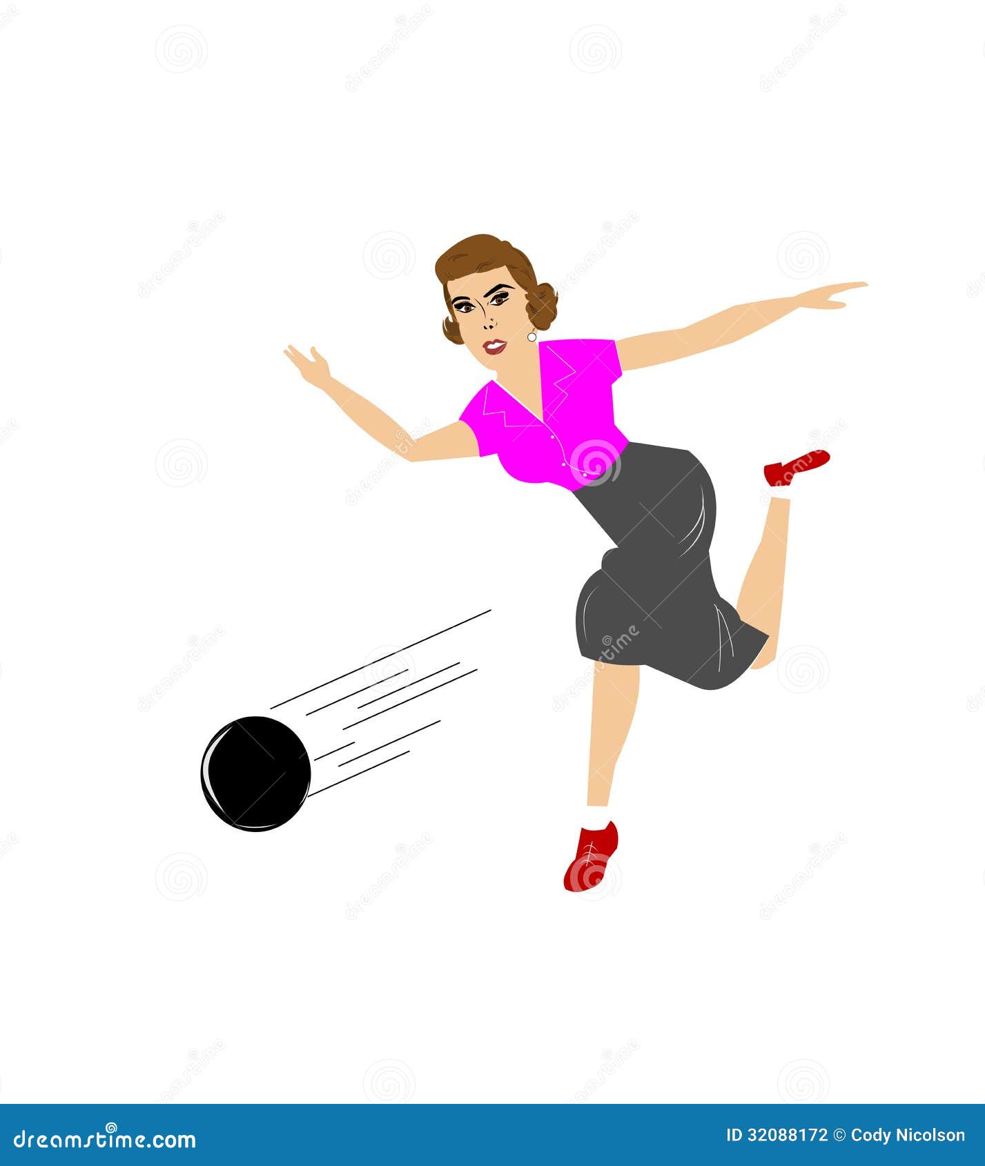 Download Lady bowling stock vector. Illustration of exercise ...