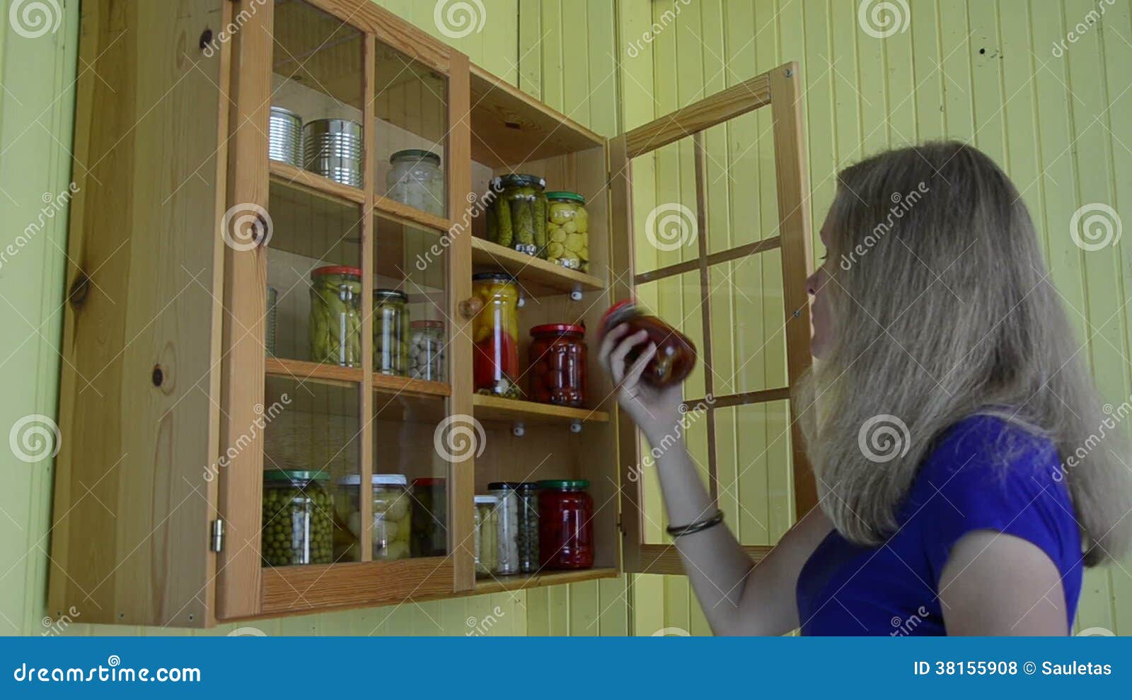 Lady canned food stock footage. Video of hand 38155908