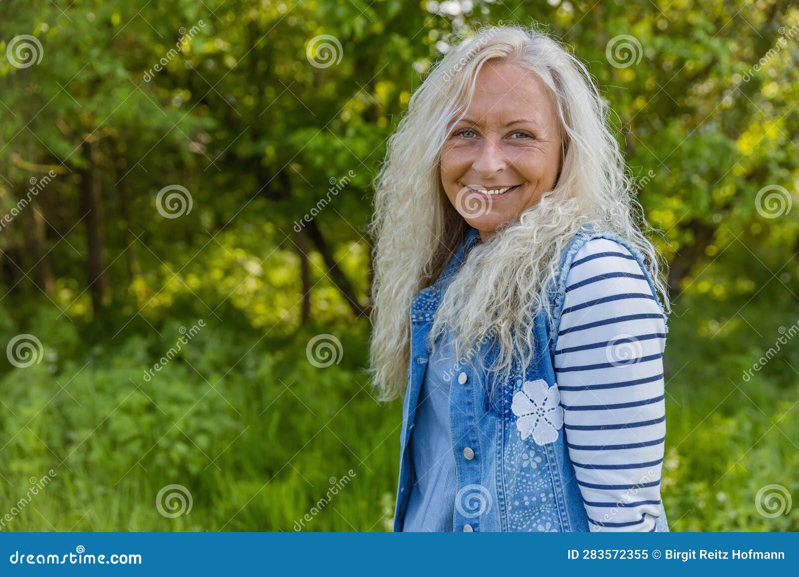 Lady with curly Hair stock image. Image of person, senior 283572355