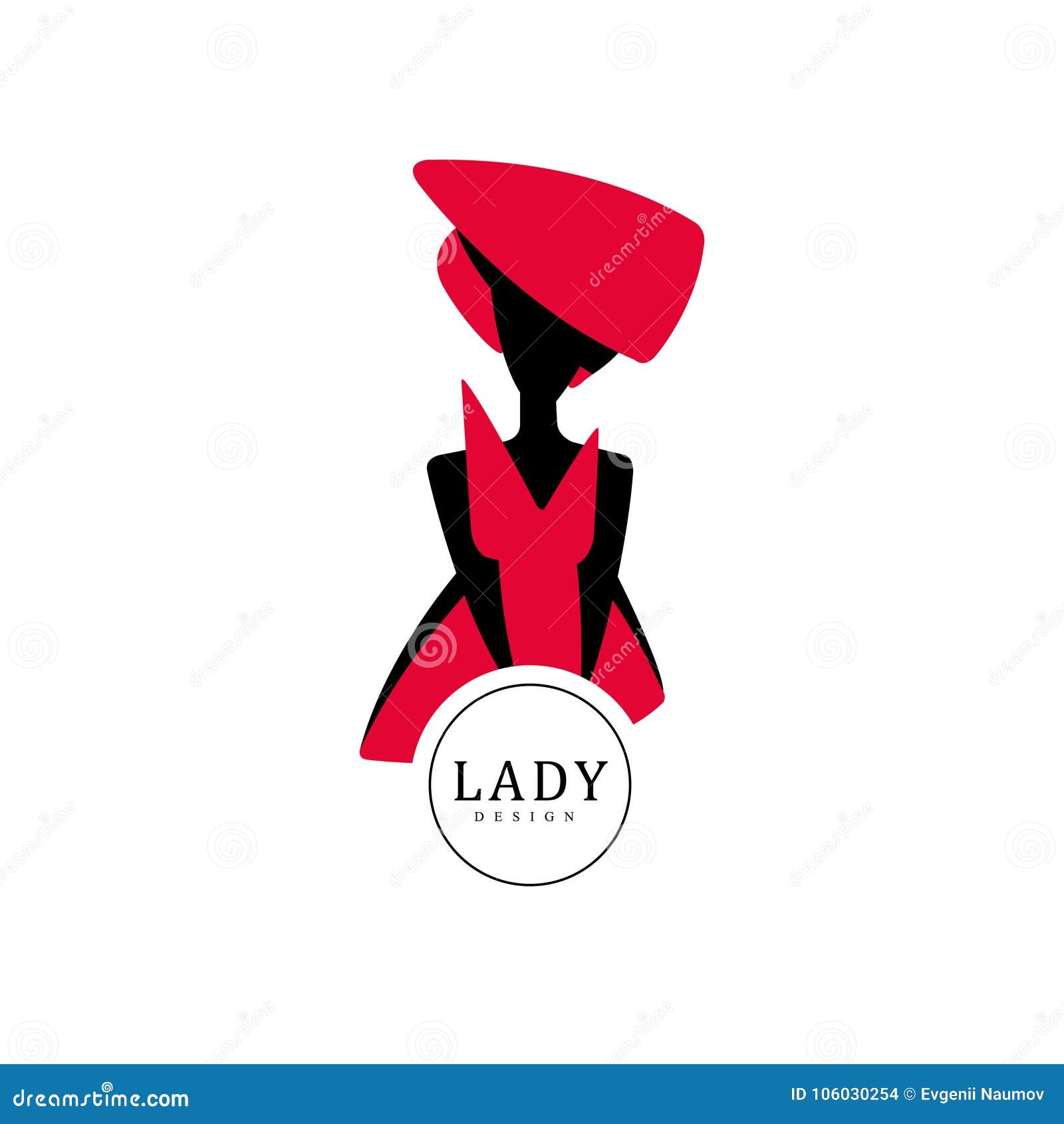 Lady Design Red And Black Fashion And Beauty Logo Design Silhouette Of Young Lady In A Hat Vector Illustration Stock Vector Illustration Of Logo Lady