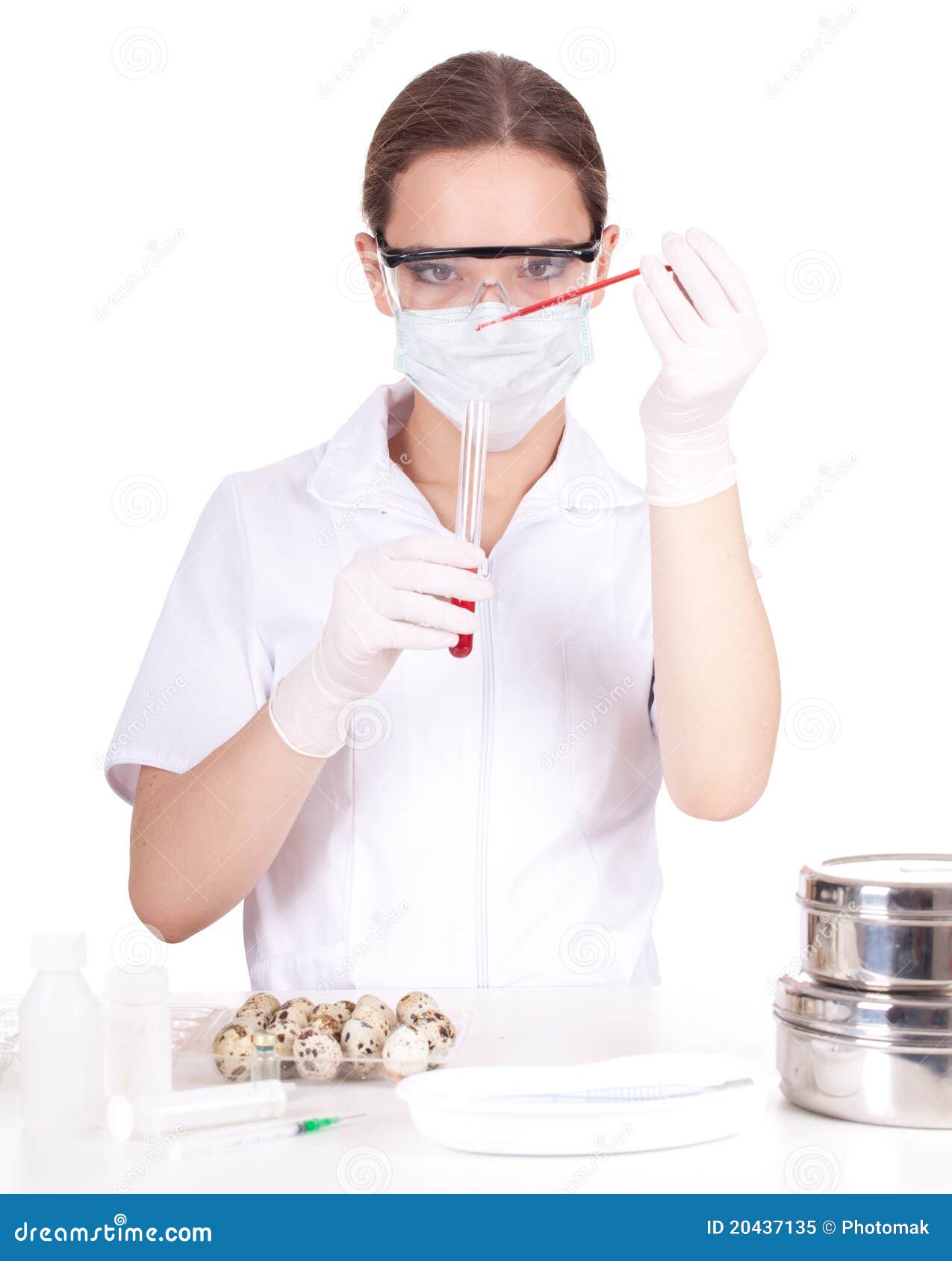 Lady Doctor or Chemist in Laboratory Stock Image Image of education