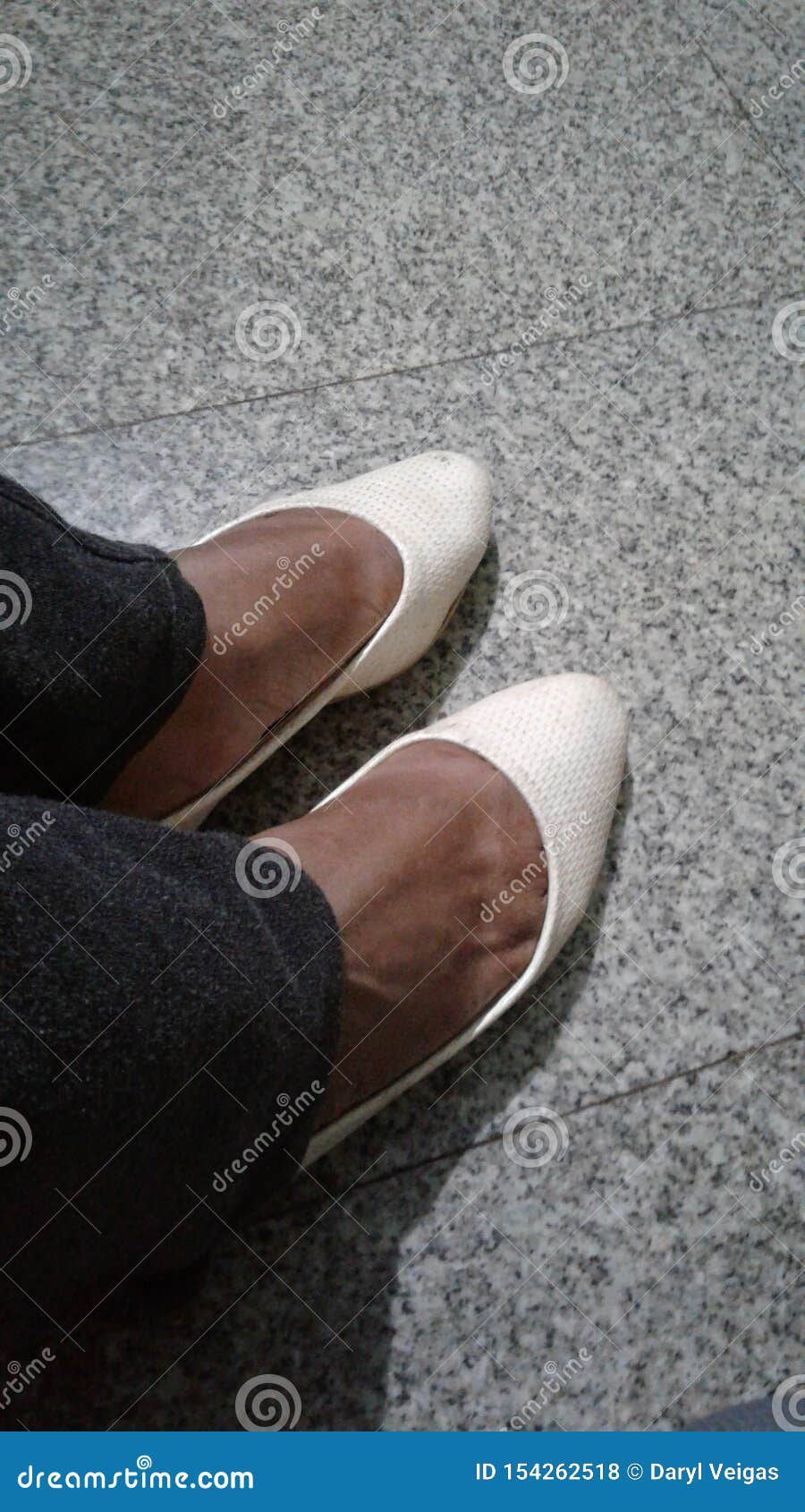 Lady Flat White Shoes Size 6 Stock Photo Image of ladys, flat 154262518