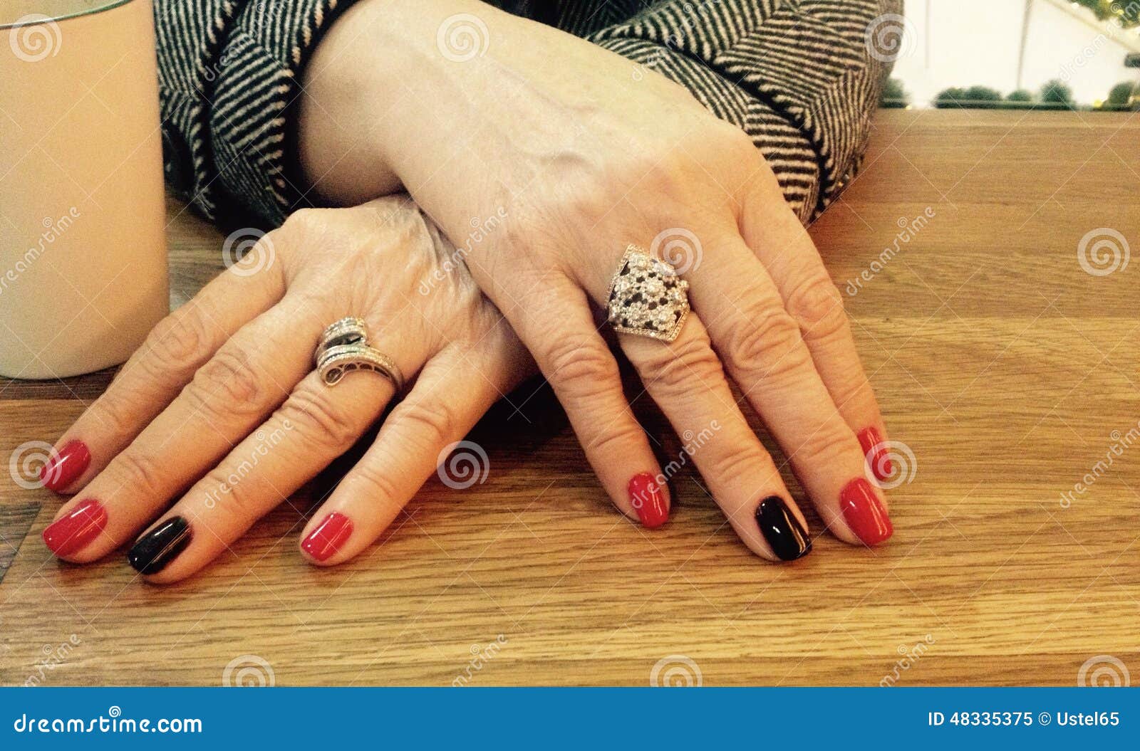 Lady hands stock image. Image of table, rings, hands - 48335375