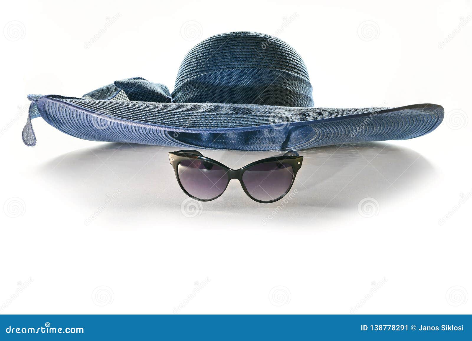 Hat and Sunglasses on White Background Stock Image - Image of accessory