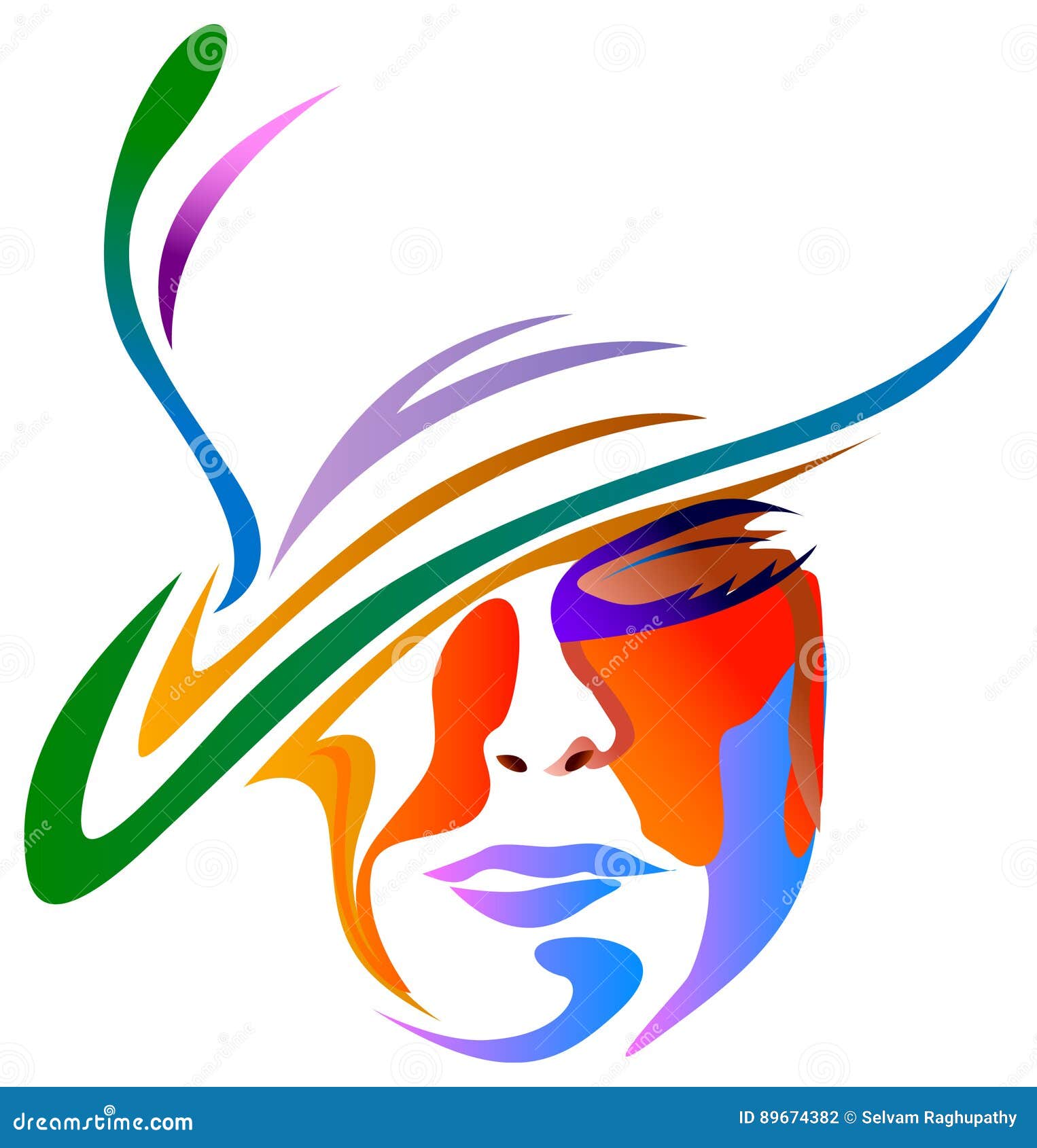 Lady with hat stock vector. Illustration of beauty, head - 89674382