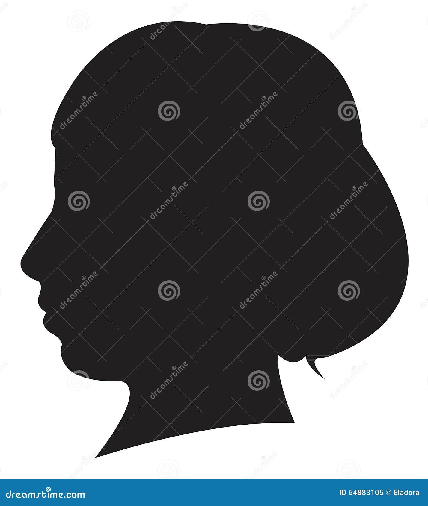 A lady head silhouette stock vector. Illustration of adult 64883105