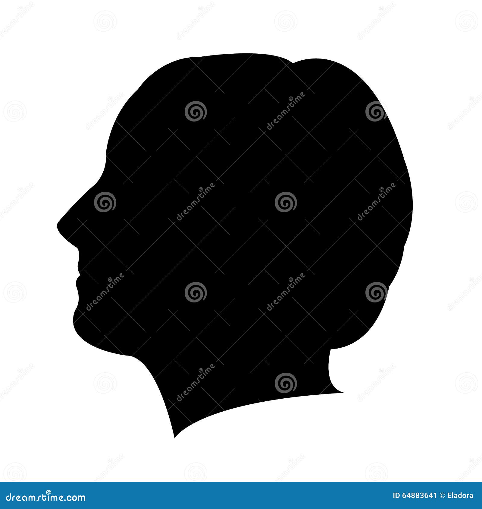A lady head silhouette stock vector. Illustration of silhouette 64883641
